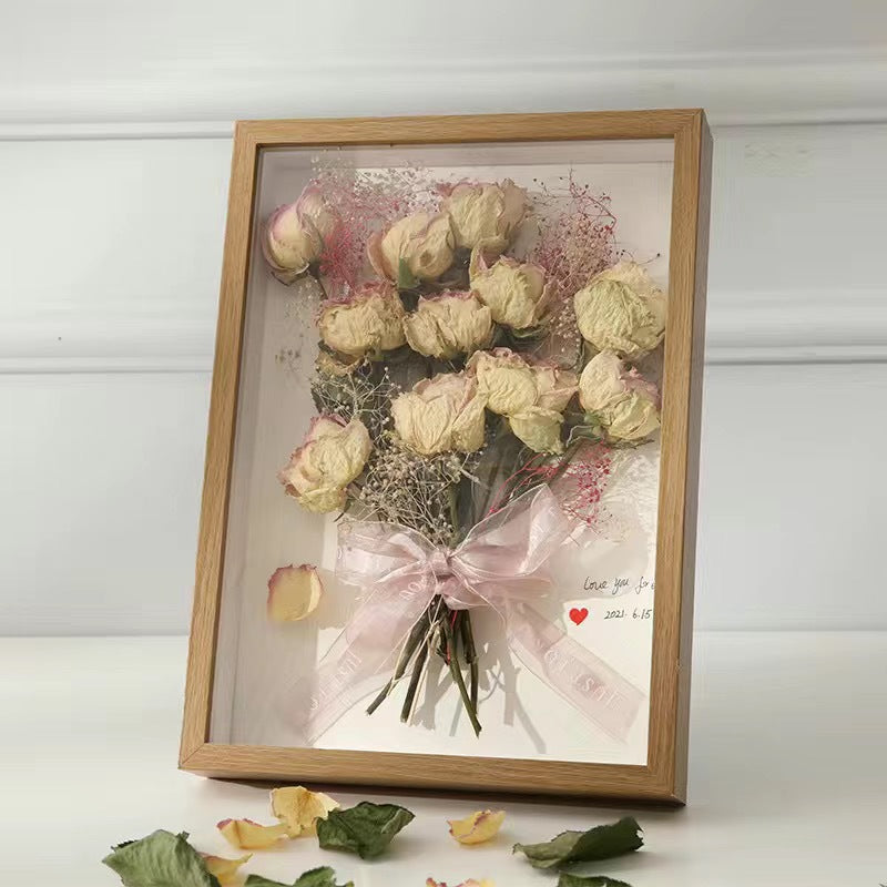 Hollow Dried Flower Photo Frame Diy Table Decoration Preserved Fresh Flower Storage Three-dimensional Handmade - Ira World Art LLC