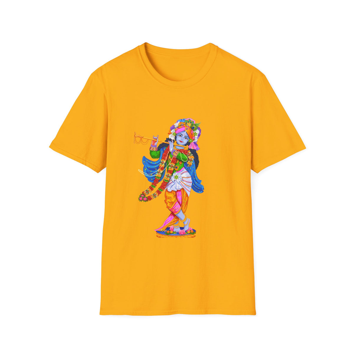 Krishana Tees - Spiritual Unisex Softstyle T-Shirt, Hindu God Tee, Religious Clothing, Meditation Shirt, Yoga Outfit - Ira World Art LLC