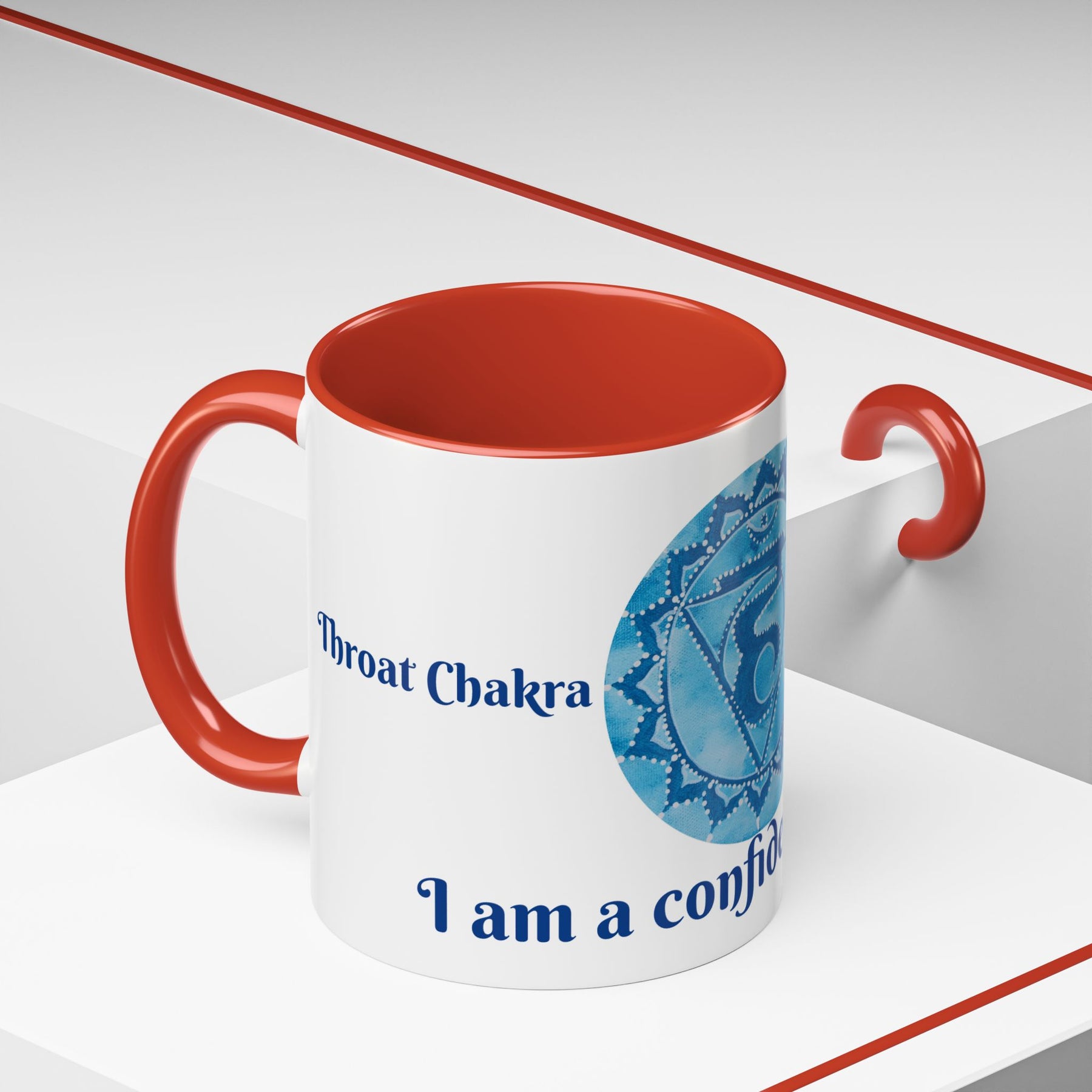 Throat Chakra 11oz Ceramic Coffee Mug with Aesthetic Art Design, Tea Cup - Ira World Art LLC