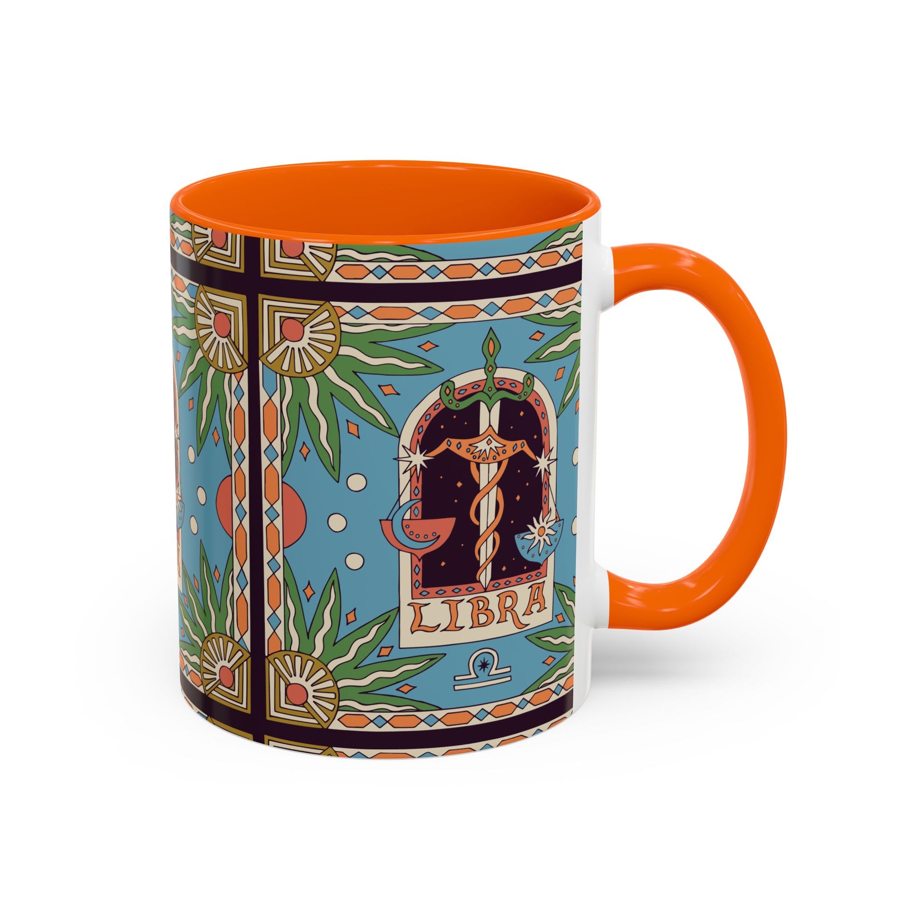 Custom Libra Coffee Mug, Colorful Ceramic 11oz & 15oz Zodiac Design - Ira World Art LLC