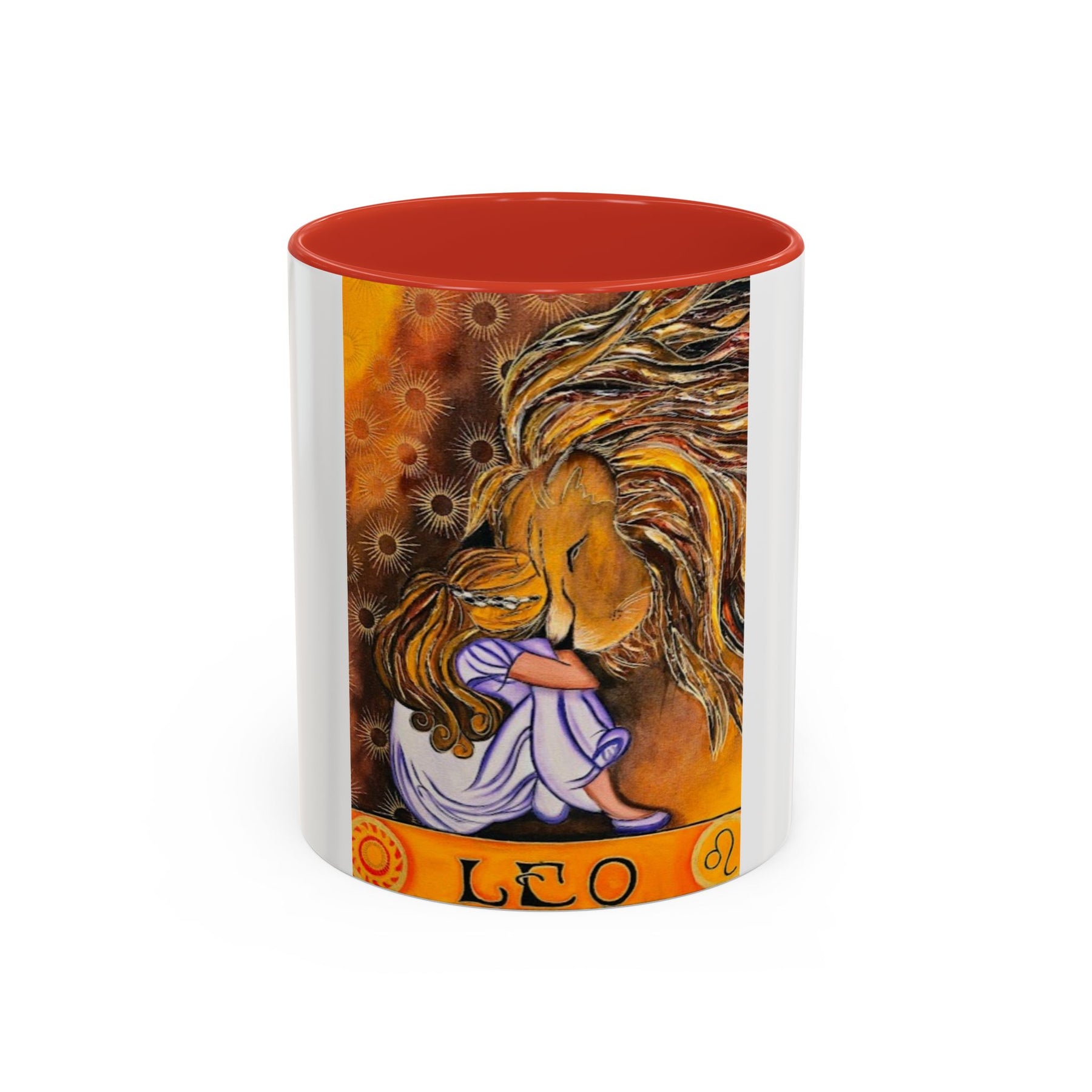 Leo Zodiac 11oz Ceramic Coffee Mug with Bold Accent Design, Astrology Gift - Ira World Art LLC