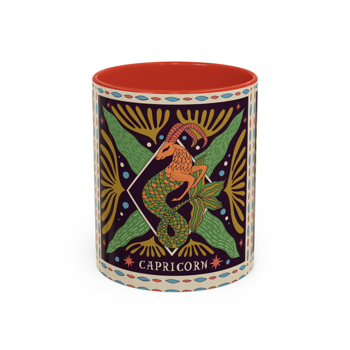 Colorful Capricorn Mug, Custom Ceramic Coffee Cup 11oz & 15oz Zodiac Design - Ira World Art LLC