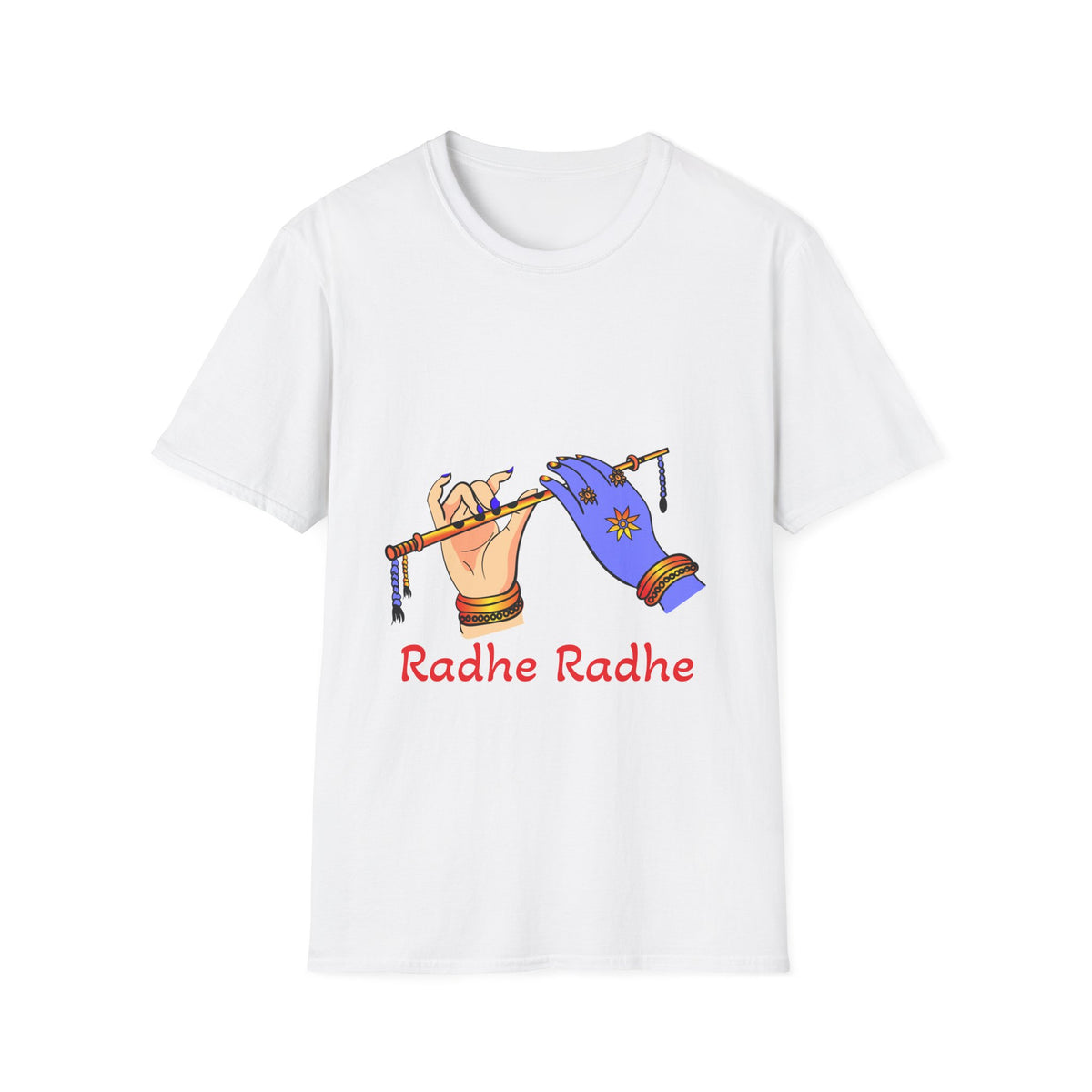 Spiritual Unisex T-Shirt, Comfortable Cotton Tee with 'Radhe Radhe' Design, Perfect for Festivals, Gifts for Friends, Everyday Wear - Ira World Art LLC