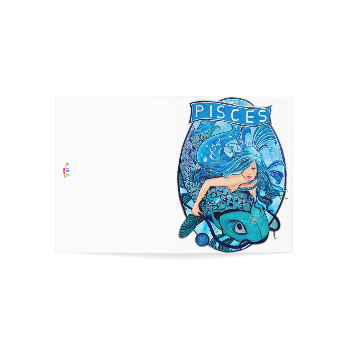 Celebrate the Pisces Spirit: Enchanting Greeting Card  (1, 10, 30, and 50pcs) - Ira World Art LLC