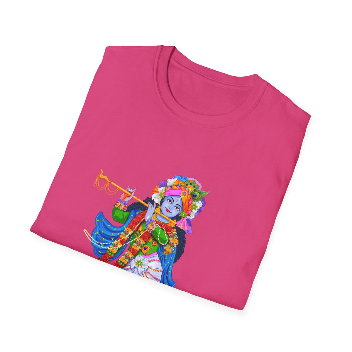 Krishana Tees - Spiritual Unisex Softstyle T-Shirt, Hindu God Tee, Religious Clothing, Meditation Shirt, Yoga Outfit - Ira World Art LLC