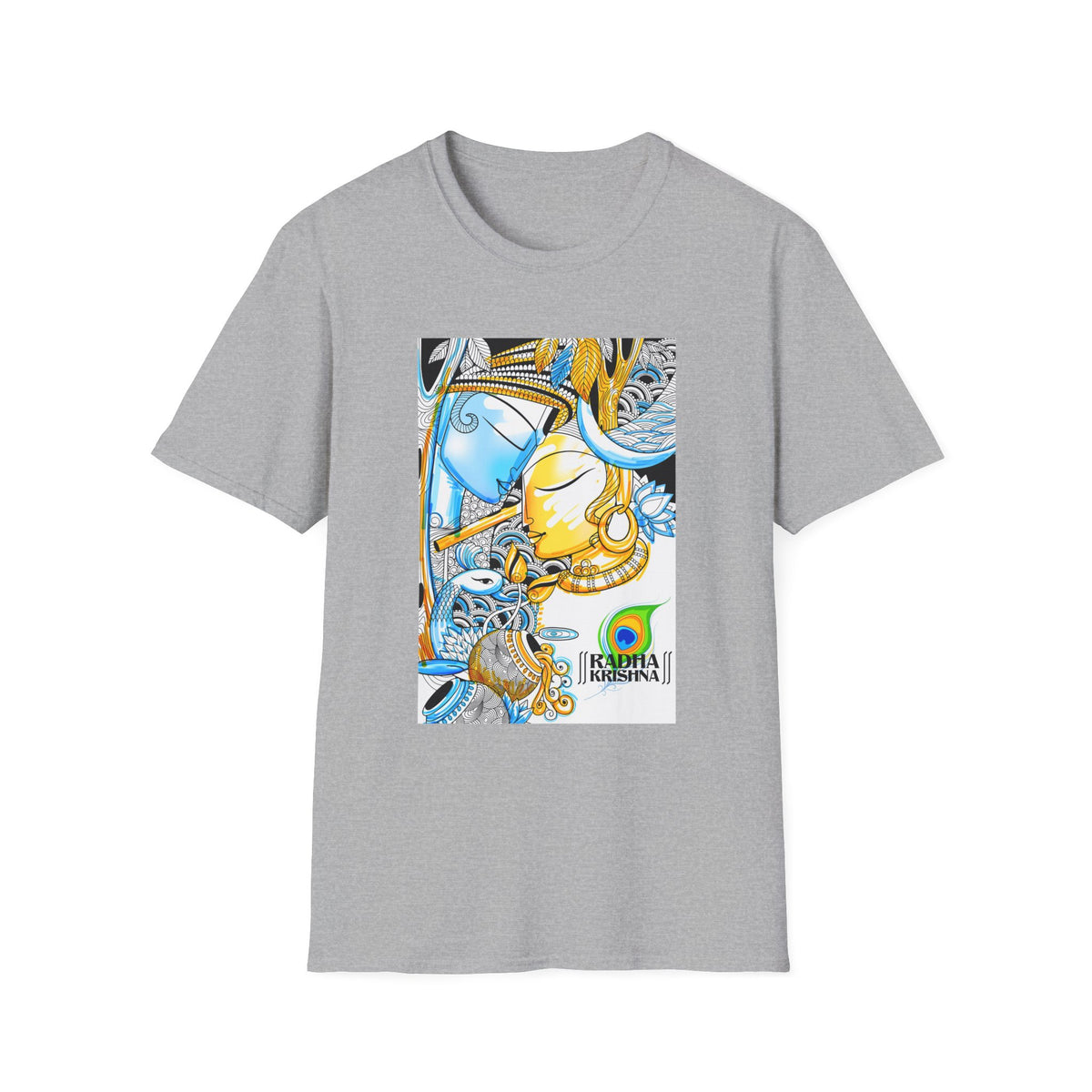 Radha Krishna Unisex T-Shirt, Spiritual Tee, Hindu Deity Shirt, Religious Gift, Meditation Top - Ira World Art LLC