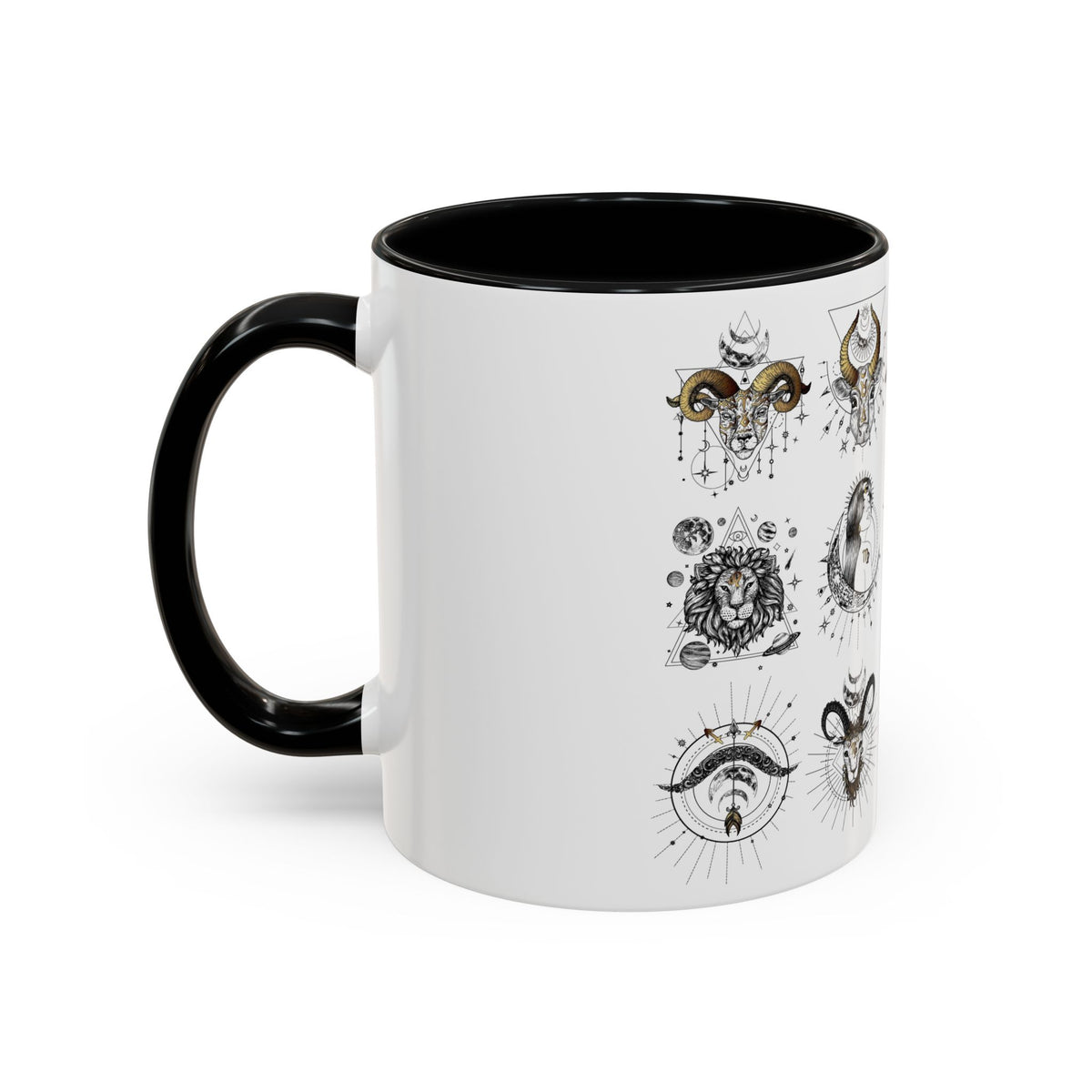 Zodiac Accent Ceramic Coffee Mug with Vibrant Horoscope Design 11oz & 15oz - Ira World Art LLC