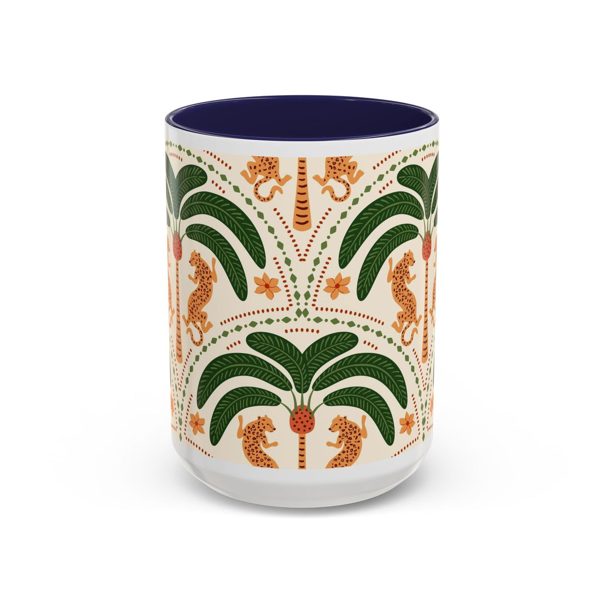 Tropical Ceramic Coffee Mug with Colorful Floral Design, 11oz & 15oz - Ira World Art LLC