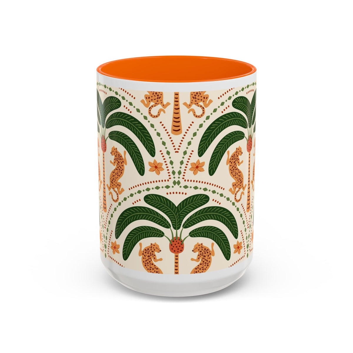 Tropical Ceramic Coffee Mug with Colorful Floral Design, 11oz & 15oz - Ira World Art LLC