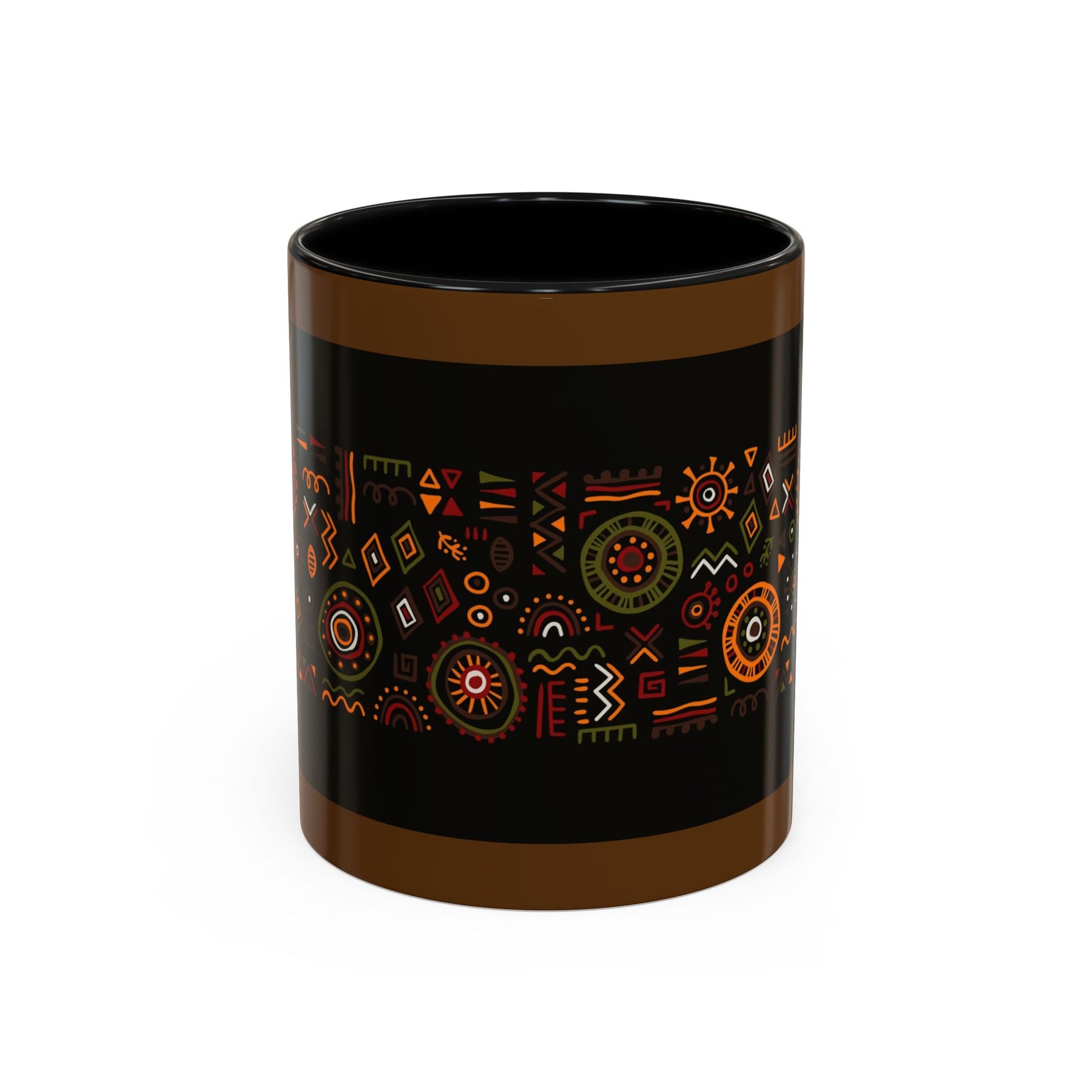 Tribal Ceramic Coffee Mug, Afrocentric Colorful Design, Custom 11oz & 15oz - Ira World Art LLC