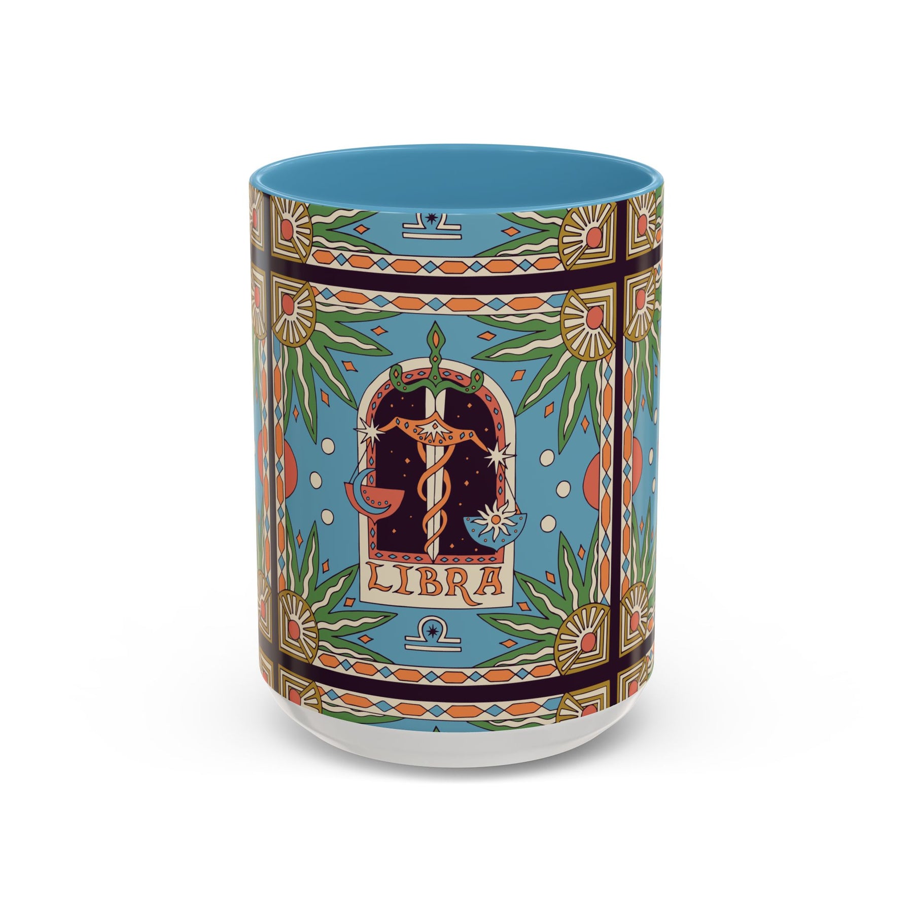 Custom Libra Coffee Mug, Colorful Ceramic 11oz & 15oz Zodiac Design - Ira World Art LLC