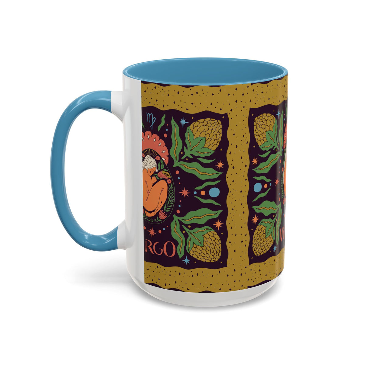 Virgo Zodiac Custom Coffee Mug, Colorful Ceramic 11oz and 15oz Design - Ira World Art LLC