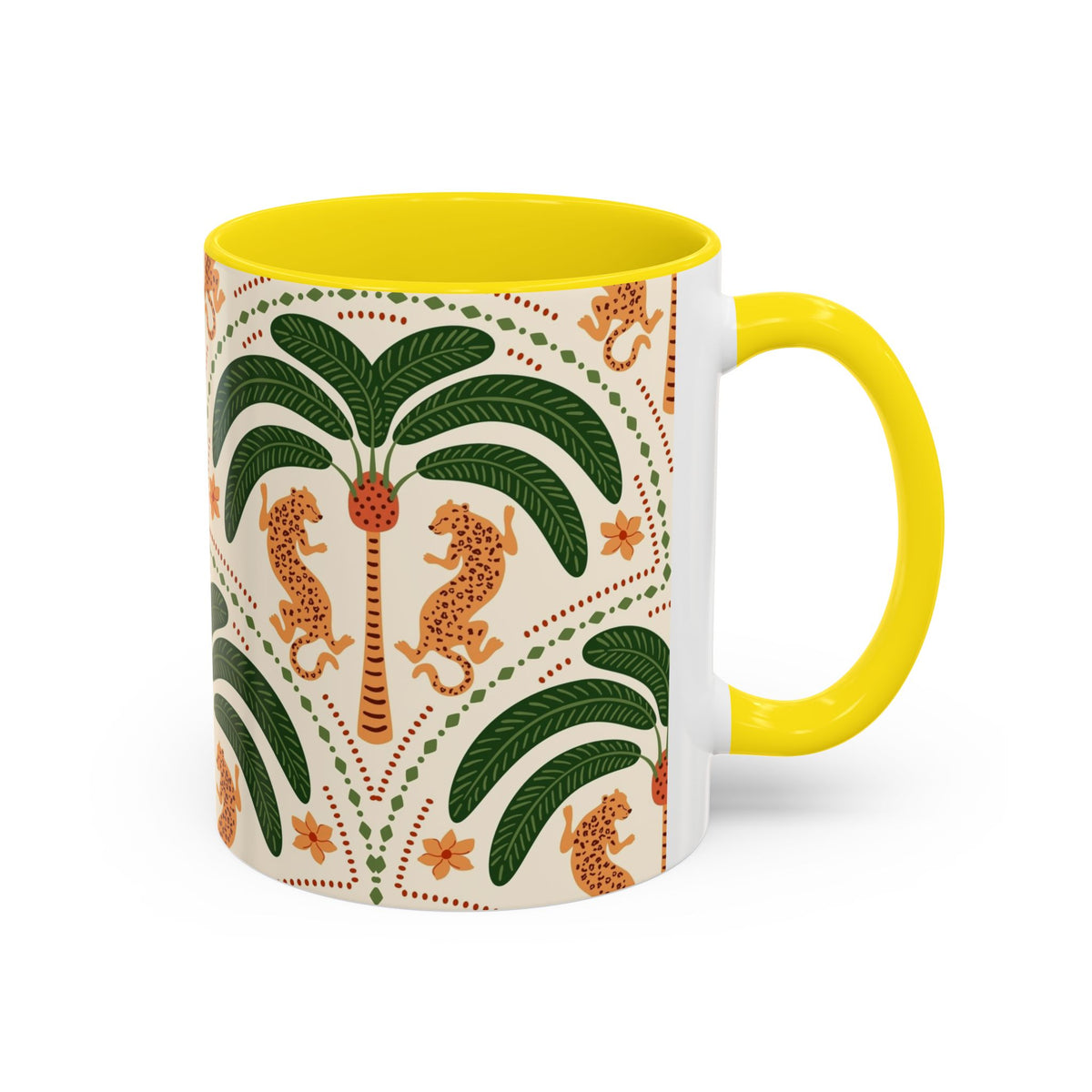 Tropical Ceramic Coffee Mug with Colorful Floral Design, 11oz & 15oz - Ira World Art LLC