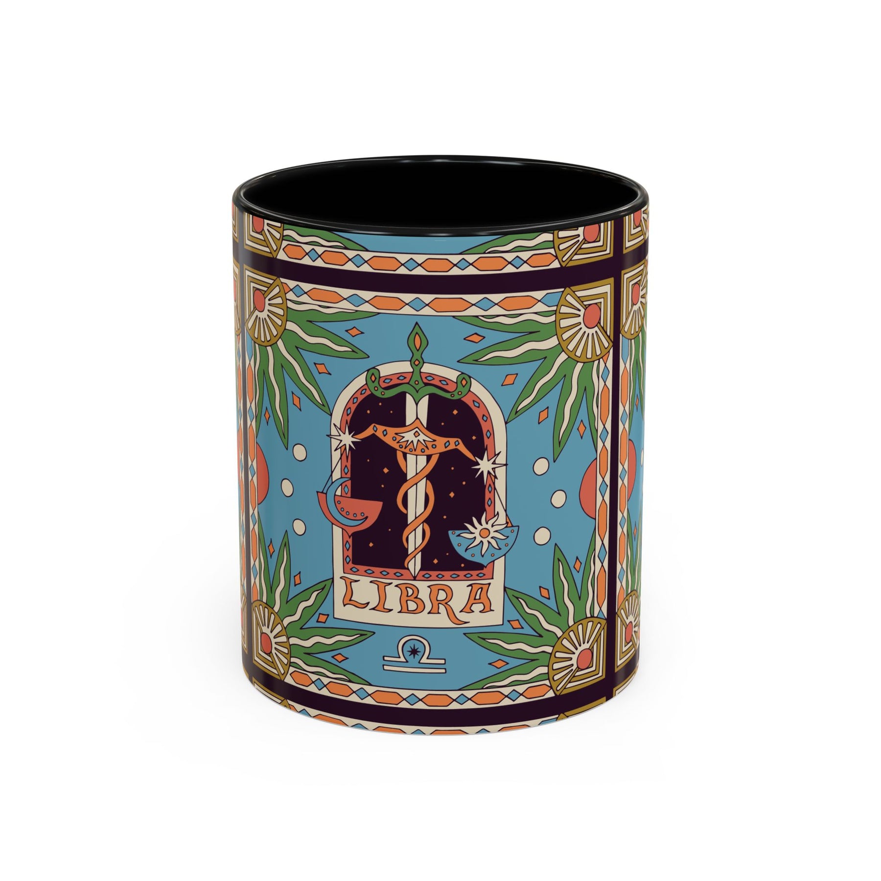 Custom Libra Coffee Mug, Colorful Ceramic 11oz & 15oz Zodiac Design - Ira World Art LLC