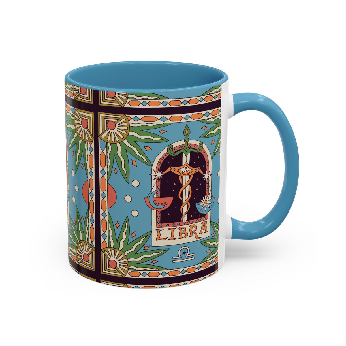 Custom Libra Coffee Mug, Colorful Ceramic 11oz & 15oz Zodiac Design - Ira World Art LLC