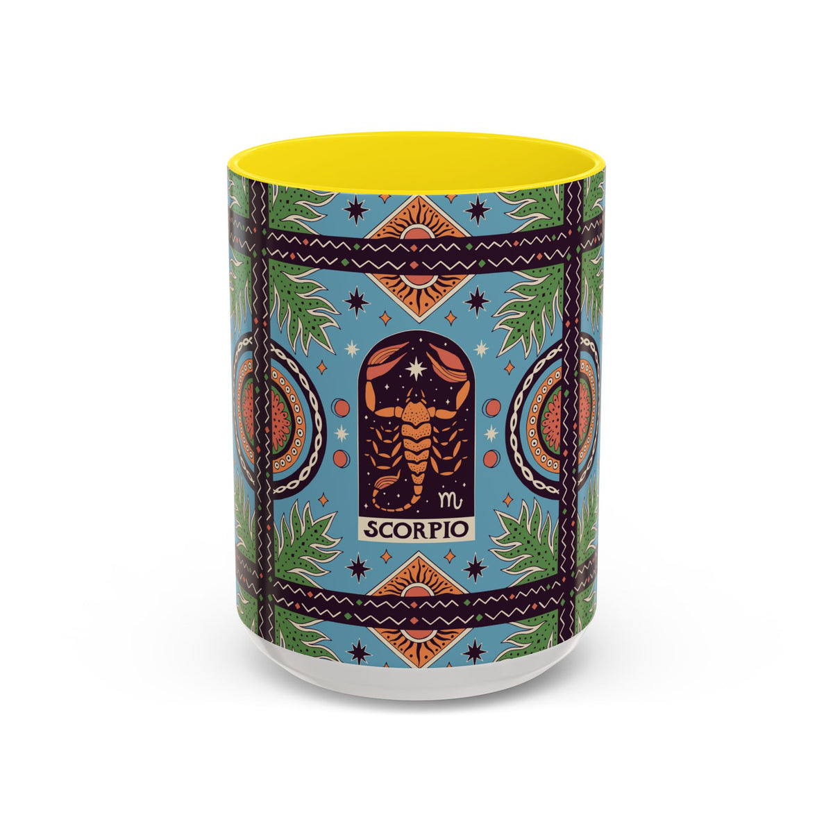 Colorful Scorpio Zodiac Ceramic Mug, Custom 11oz & 15oz Coffee Cup Design - Ira World Art LLC