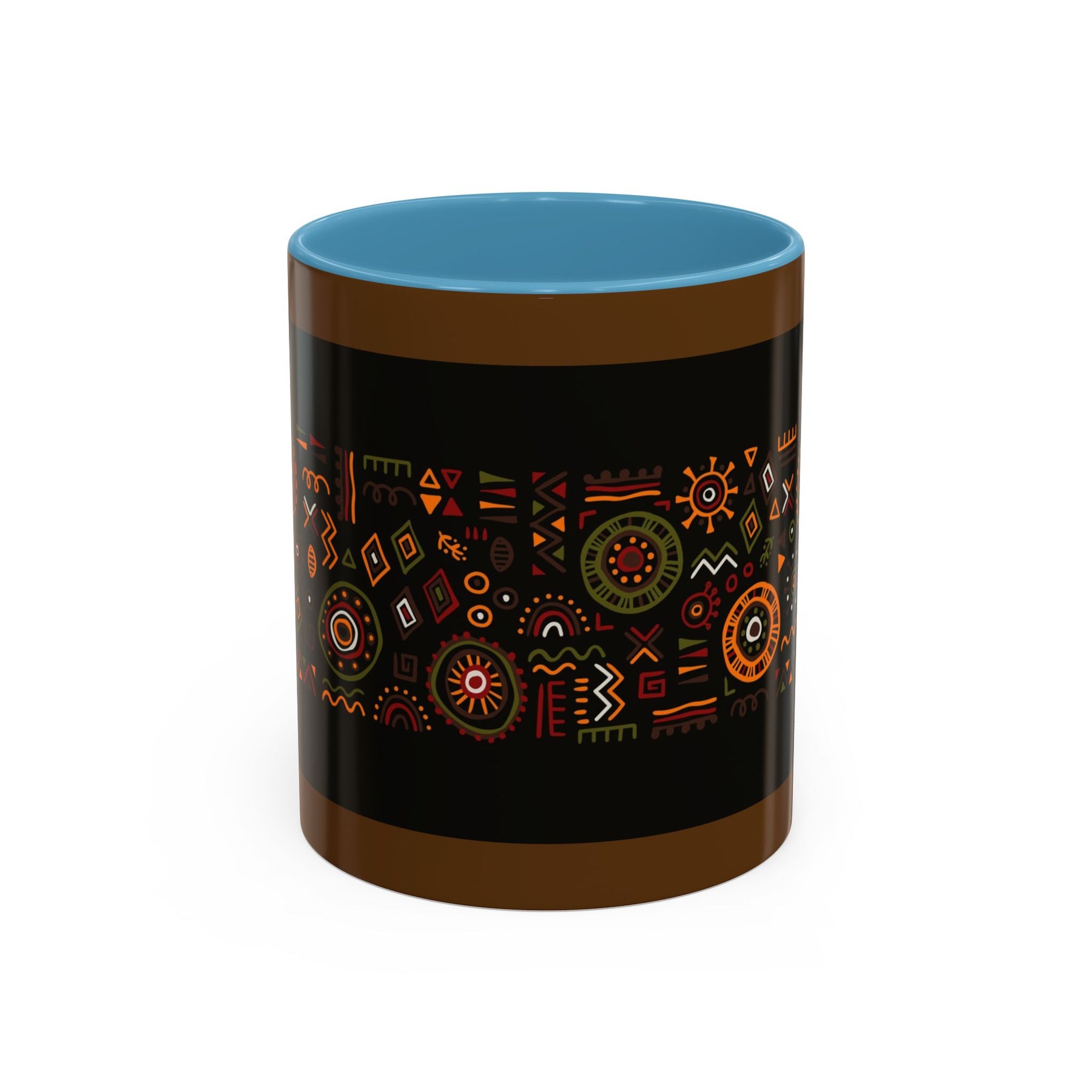 Tribal Ceramic Coffee Mug, Afrocentric Colorful Design, Custom 11oz & 15oz - Ira World Art LLC