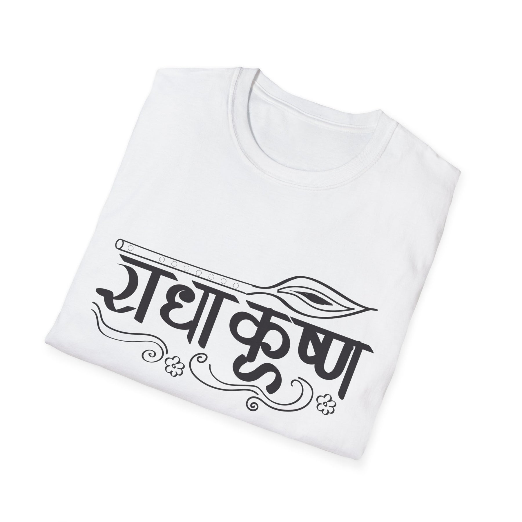 Radha Krishna Unisex T-Shirt, Hindu Deity Tee, Spiritual Printed Shirt, Yoga Apparel, Boho Top, Festival Clothing - Ira World Art LLC