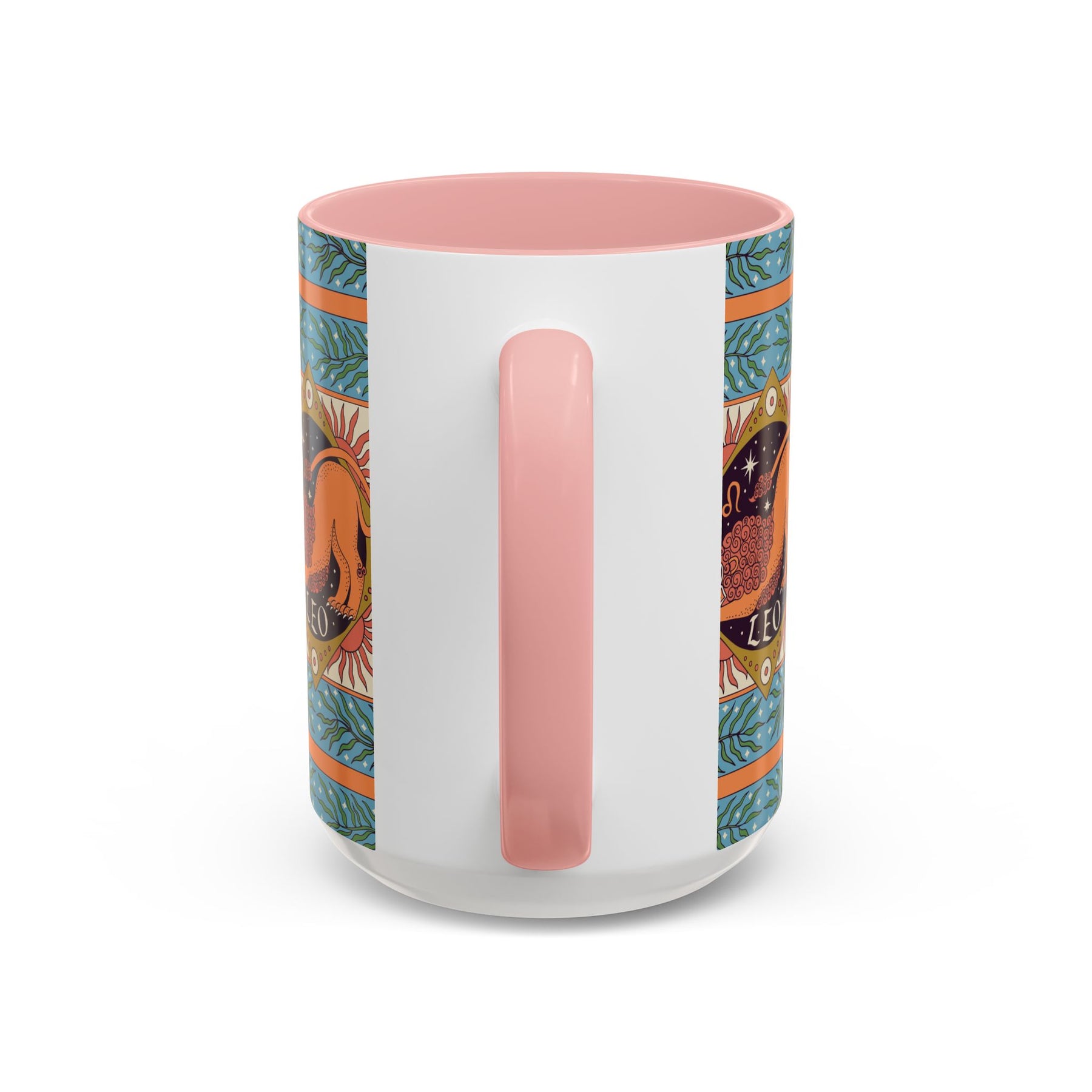 Vibrant Leo Zodiac Coffee Mug, Custom Ceramic 11oz & 15oz Colorful Design - Ira World Art LLC