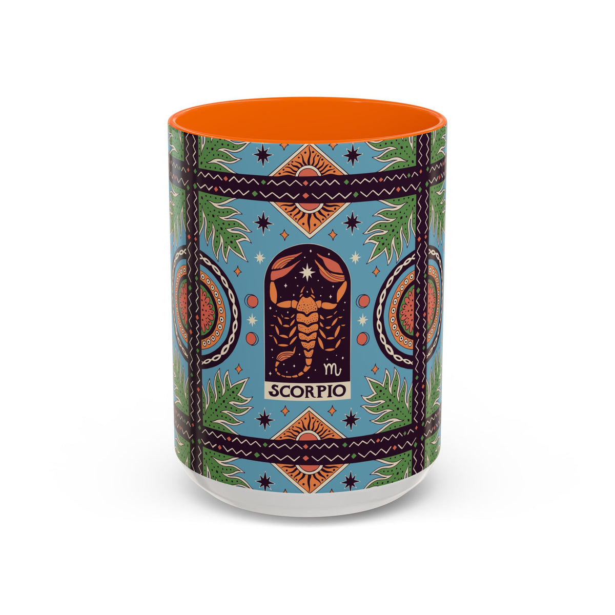 Colorful Scorpio Zodiac Ceramic Mug, Custom 11oz & 15oz Coffee Cup Design - Ira World Art LLC