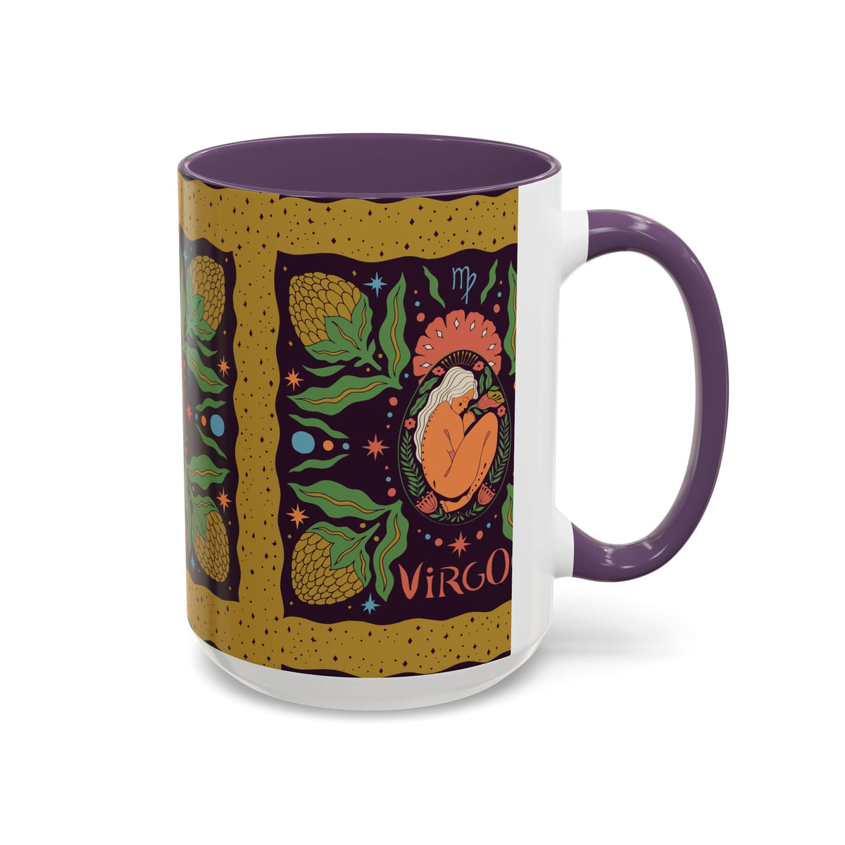 Virgo Zodiac Custom Coffee Mug, Colorful Ceramic 11oz and 15oz Design - Ira World Art LLC