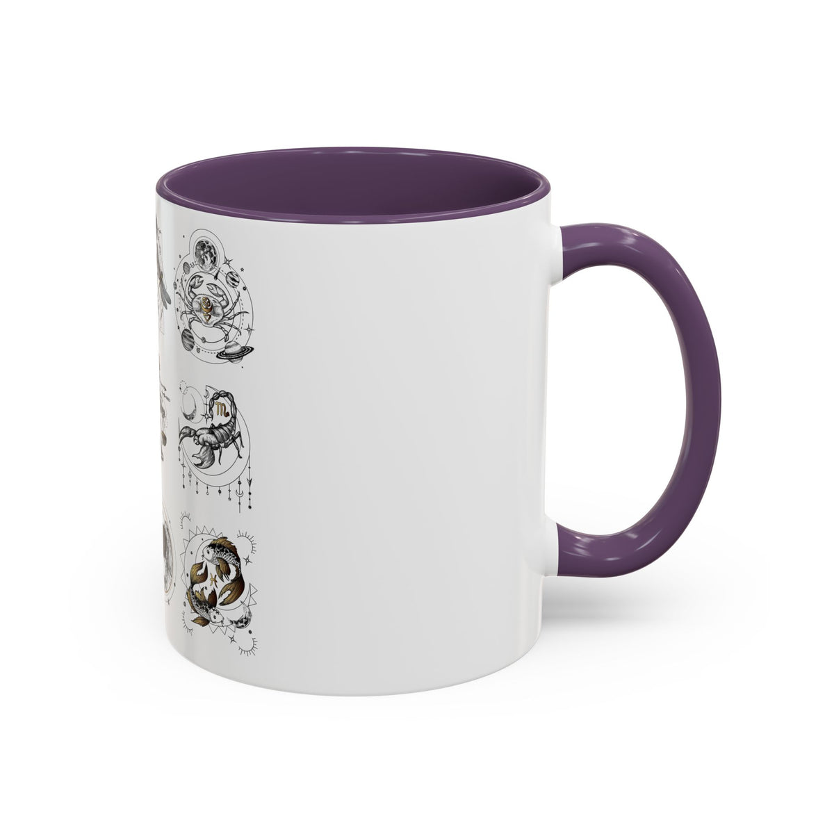 Zodiac Accent Ceramic Coffee Mug with Vibrant Horoscope Design 11oz & 15oz - Ira World Art LLC
