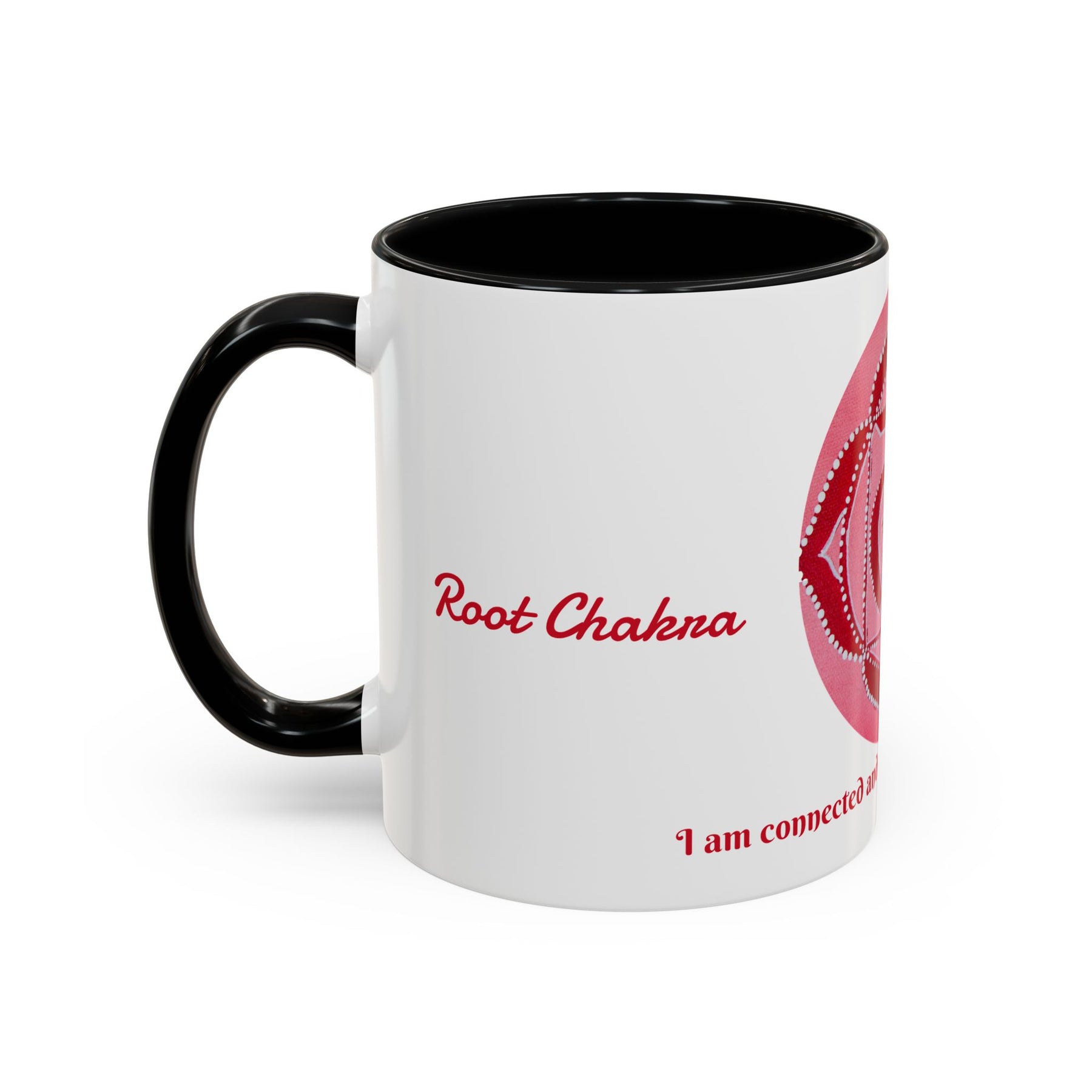 Root Chakra Mug for Meditation – 11oz Yoga Cup with Bold Design - Ira World Art LLC