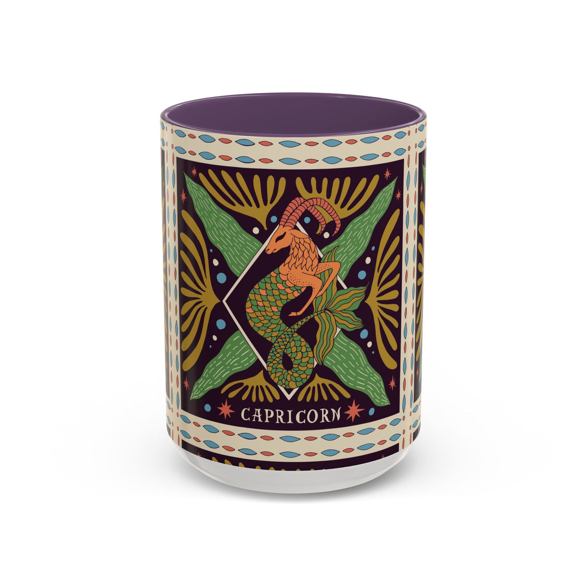 Colorful Capricorn Mug, Custom Ceramic Coffee Cup 11oz & 15oz Zodiac Design - Ira World Art LLC