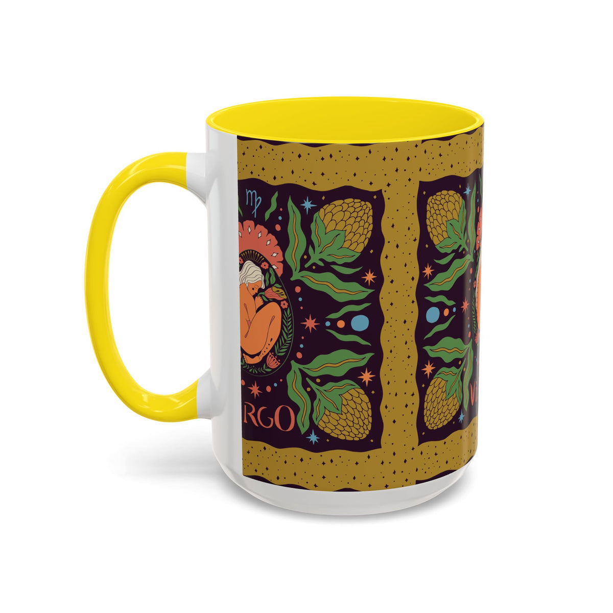 Virgo Zodiac Custom Coffee Mug, Colorful Ceramic 11oz and 15oz Design - Ira World Art LLC