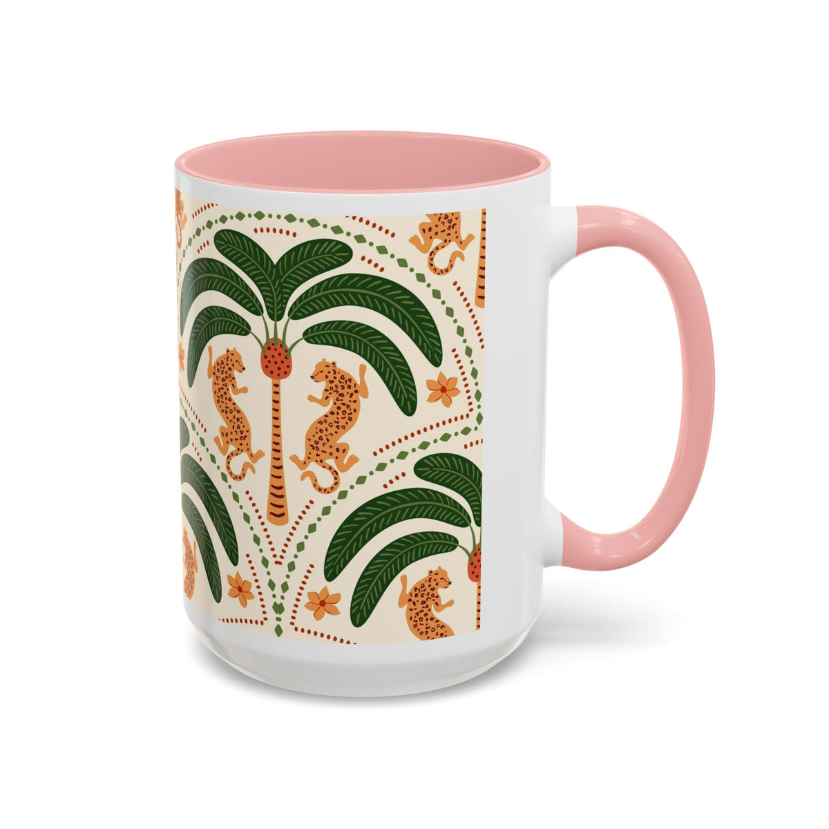 Tropical Ceramic Coffee Mug with Colorful Floral Design, 11oz & 15oz - Ira World Art LLC
