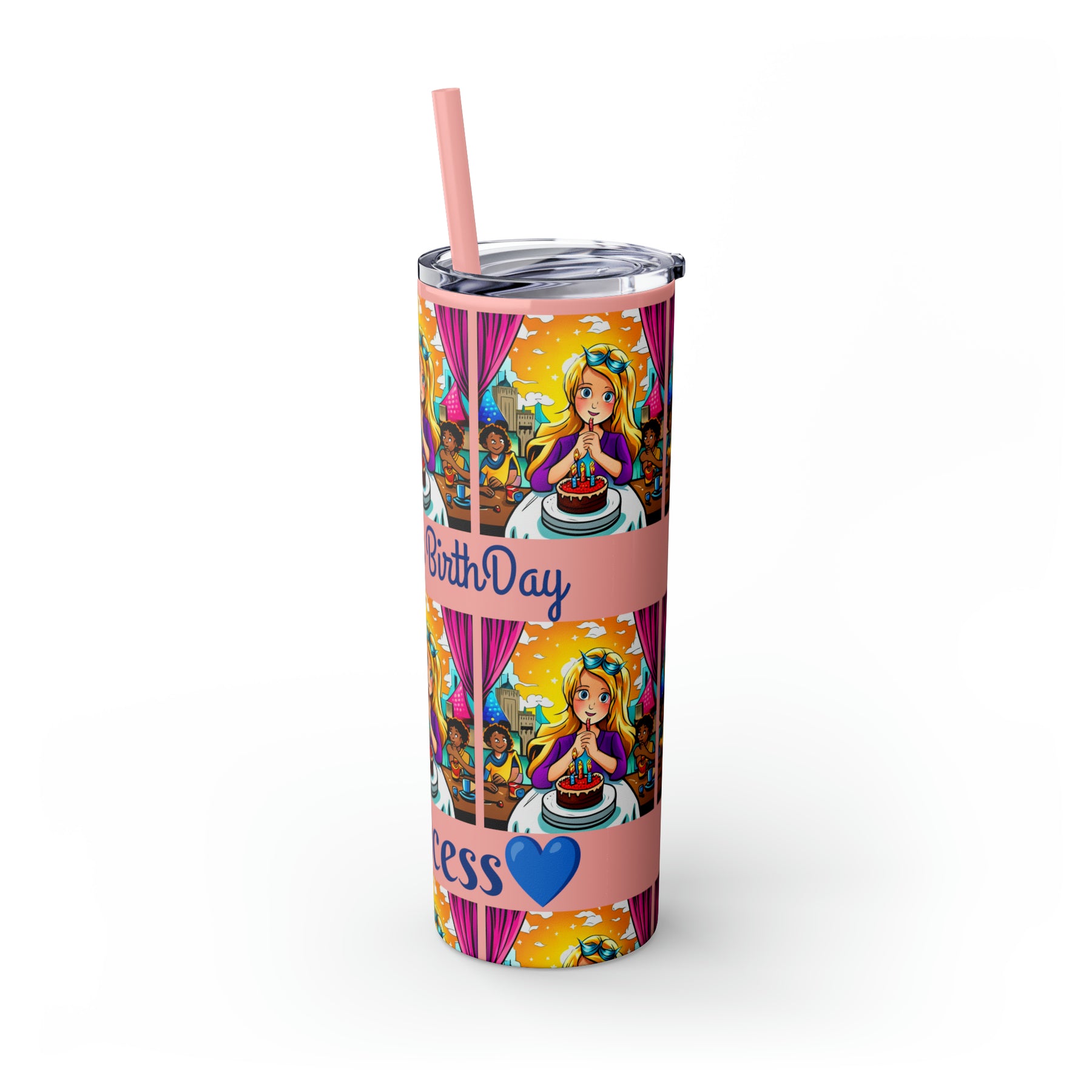 Stylish 20oz Birthday Skinny Tumbler with Straw – Celebrate in Sip-worthy Fashion!" - Ira World Art LLC