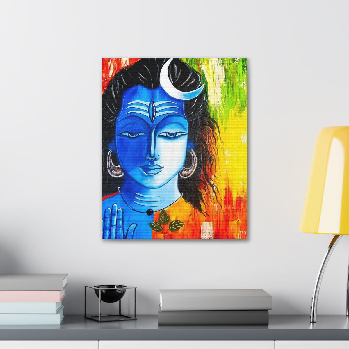 Divine Reverie: Lord Shiva Acrylic Painting on Canvas Print - Ira World Art LLC