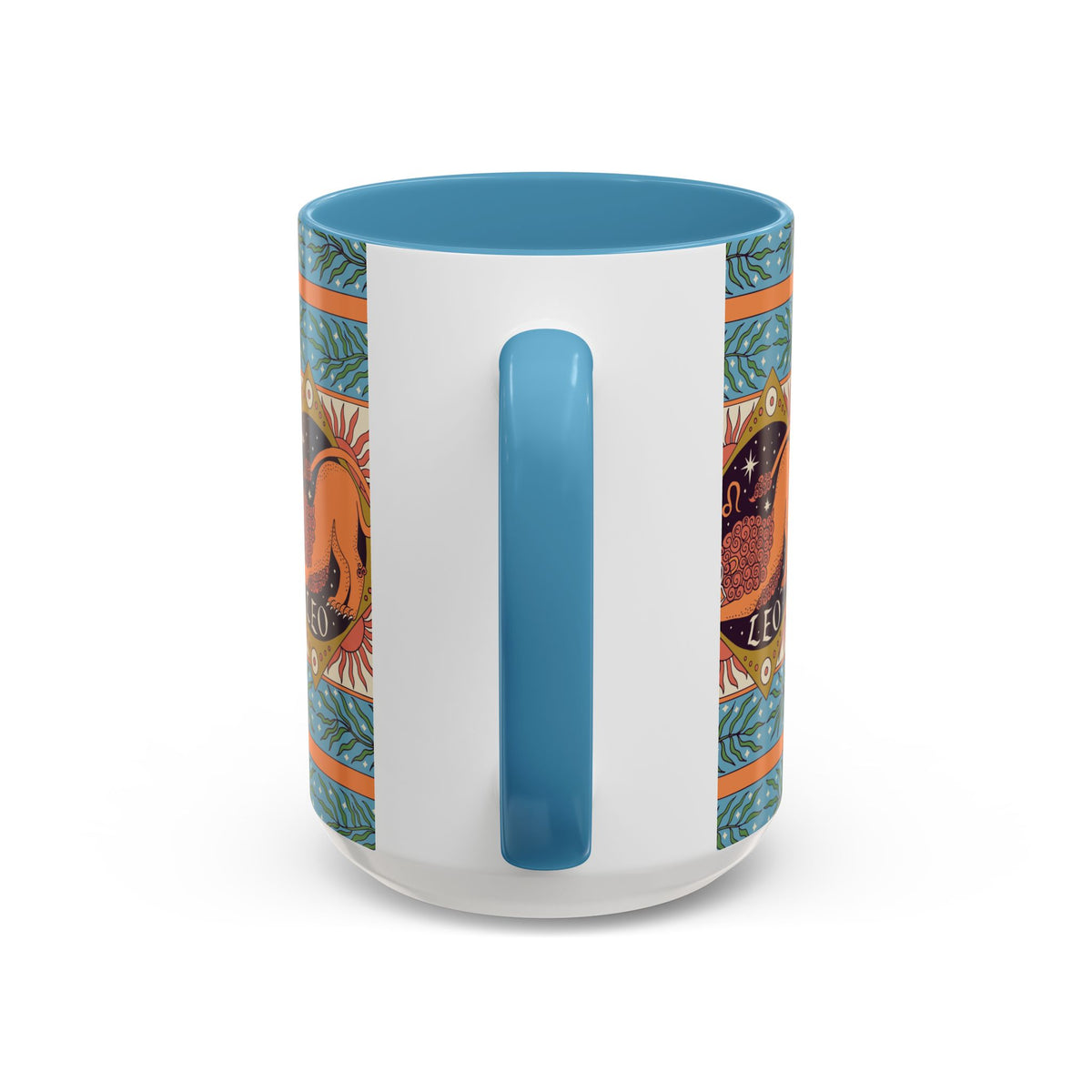 Vibrant Leo Zodiac Coffee Mug, Custom Ceramic 11oz & 15oz Colorful Design - Ira World Art LLC