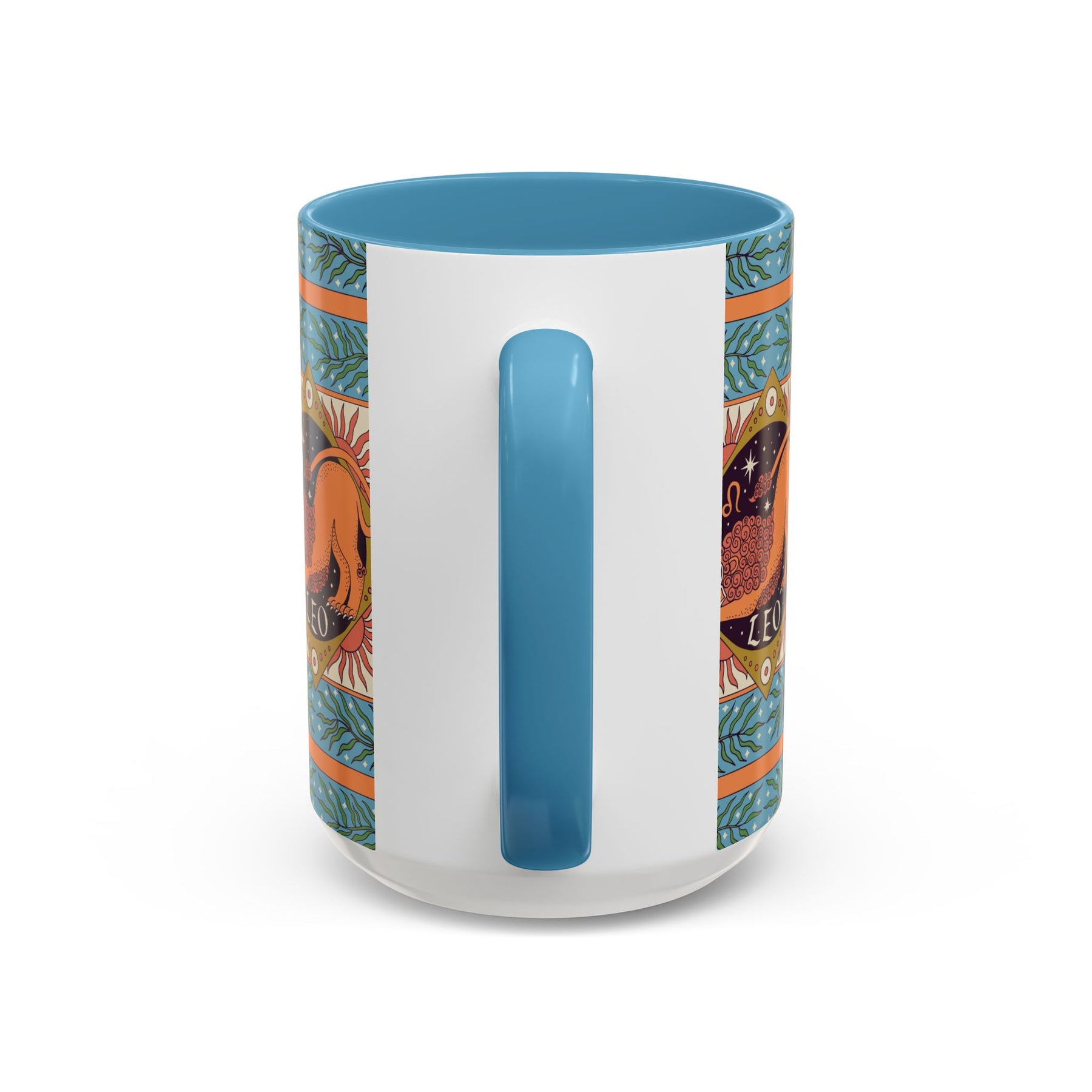 Vibrant Leo Zodiac Coffee Mug, Custom Ceramic 11oz & 15oz Colorful Design - Ira World Art LLC