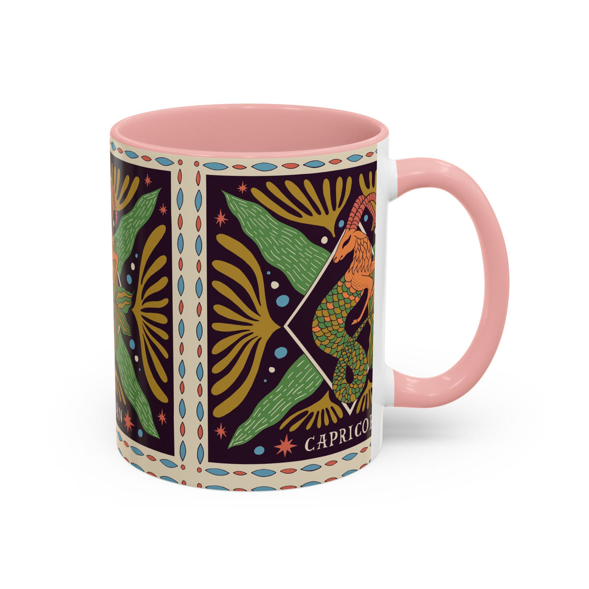 Colorful Capricorn Mug, Custom Ceramic Coffee Cup 11oz & 15oz Zodiac Design - Ira World Art LLC