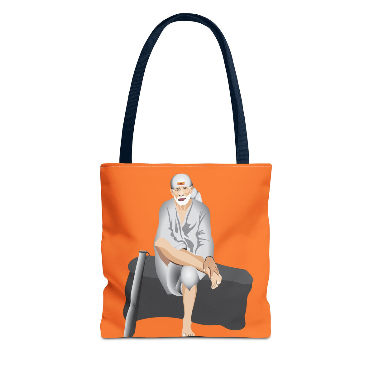 Sai Baba Tote Bag, Religious Shopper Bag, Guru Printed Carryall, Spiritual Shoulder Tote, Holy Canvas Handbag, Indian Deity Market Tote, - Ira World Art LLC