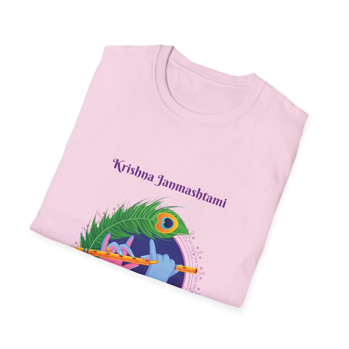Krishna Janmashtami Unisex Softstyle T-Shirt, Festival Shirt, Spiritual Apparel, Gifts for Friends, Cultural Celebrations, Hindu Festivities - Ira World Art LLC