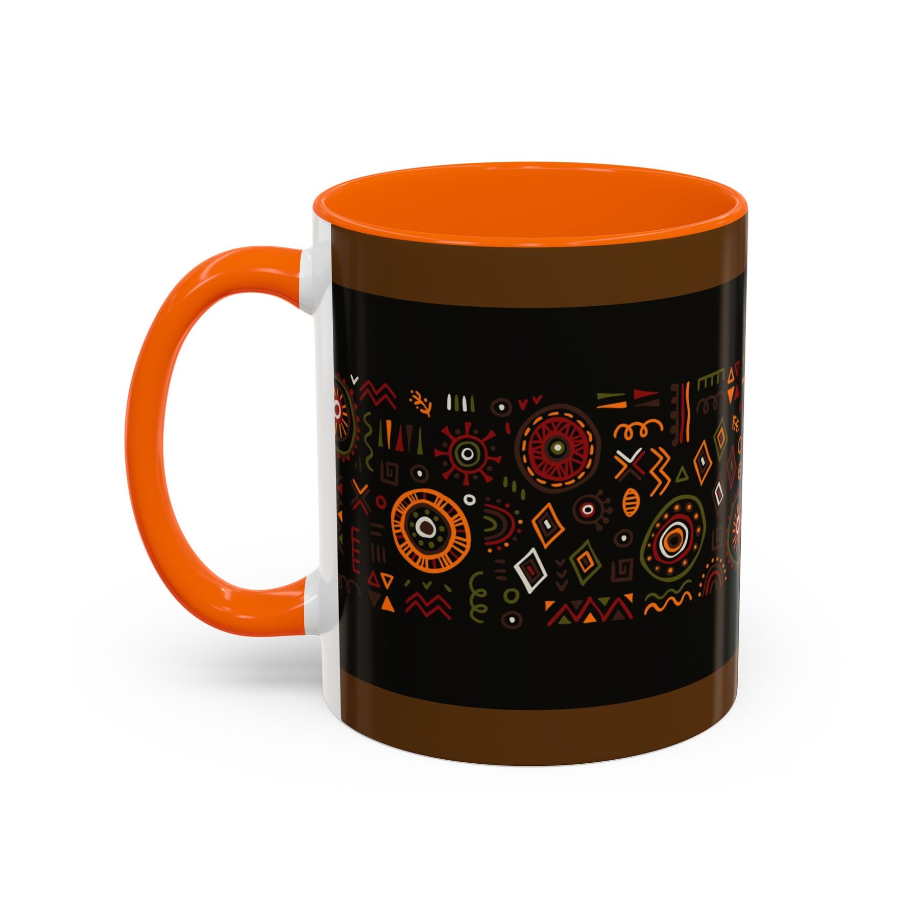 Tribal Ceramic Coffee Mug, Afrocentric Colorful Design, Custom 11oz & 15oz - Ira World Art LLC