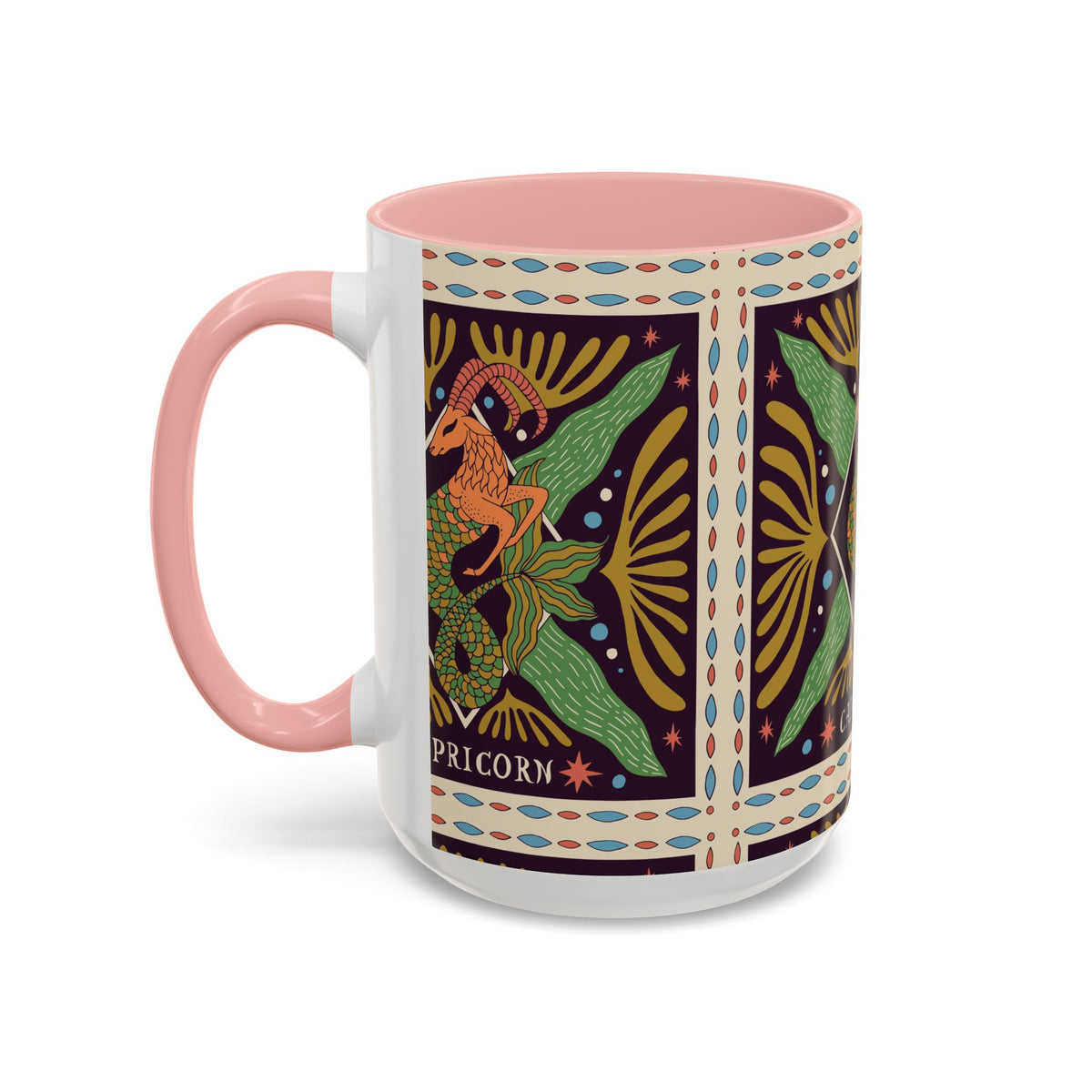 Colorful Capricorn Mug, Custom Ceramic Coffee Cup 11oz & 15oz Zodiac Design - Ira World Art LLC