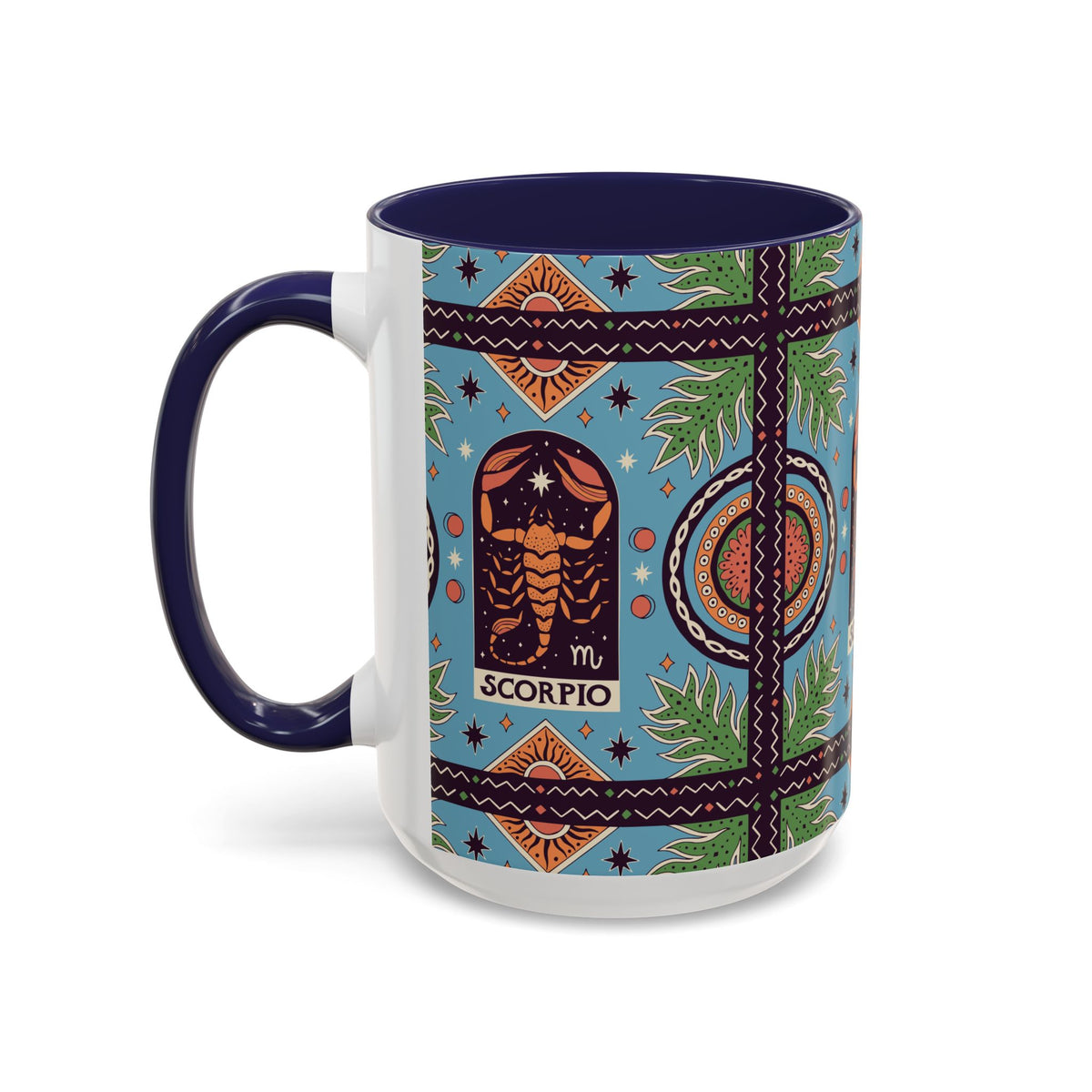 Colorful Scorpio Zodiac Ceramic Mug, Custom 11oz & 15oz Coffee Cup Design - Ira World Art LLC