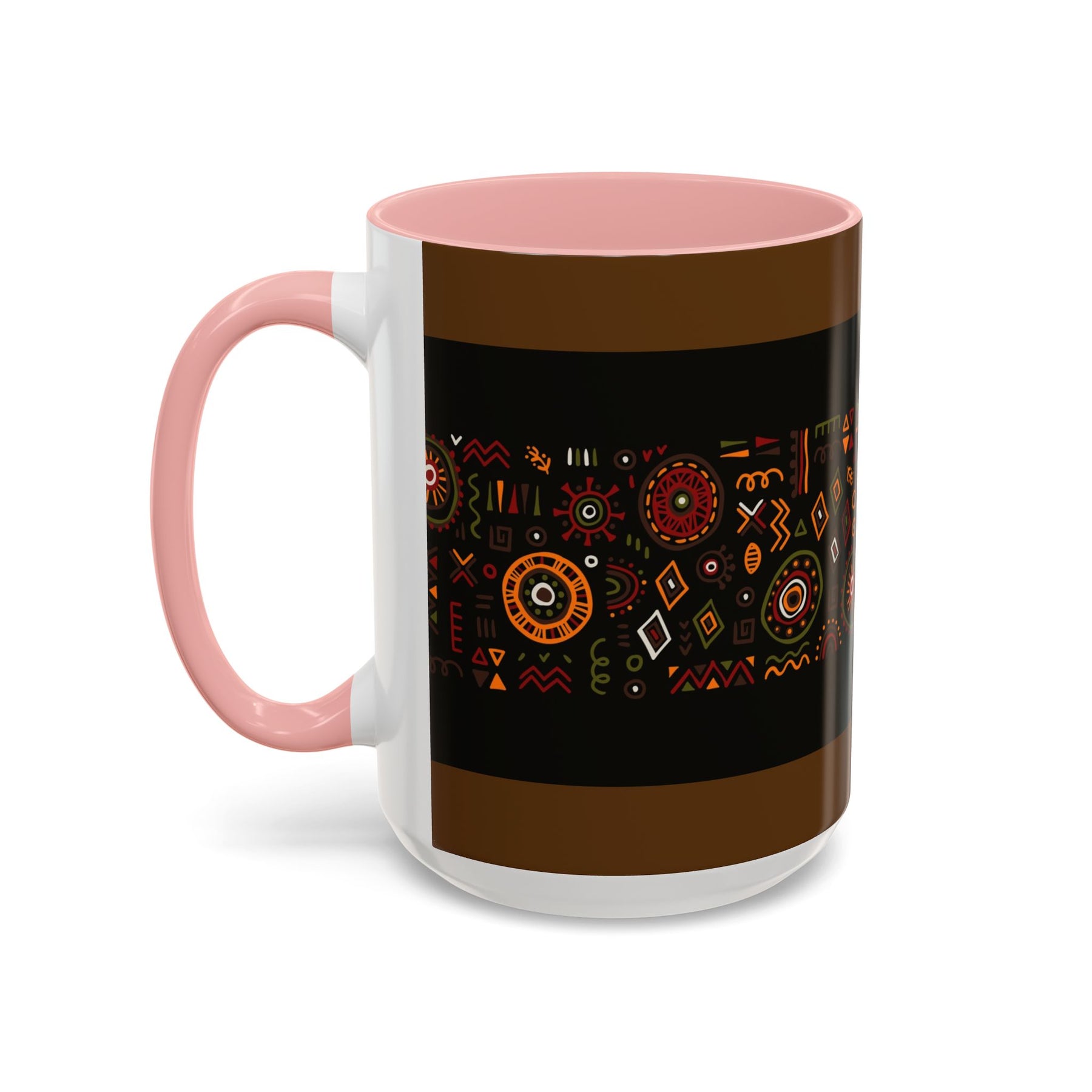 Tribal Ceramic Coffee Mug, Afrocentric Colorful Design, Custom 11oz & 15oz - Ira World Art LLC
