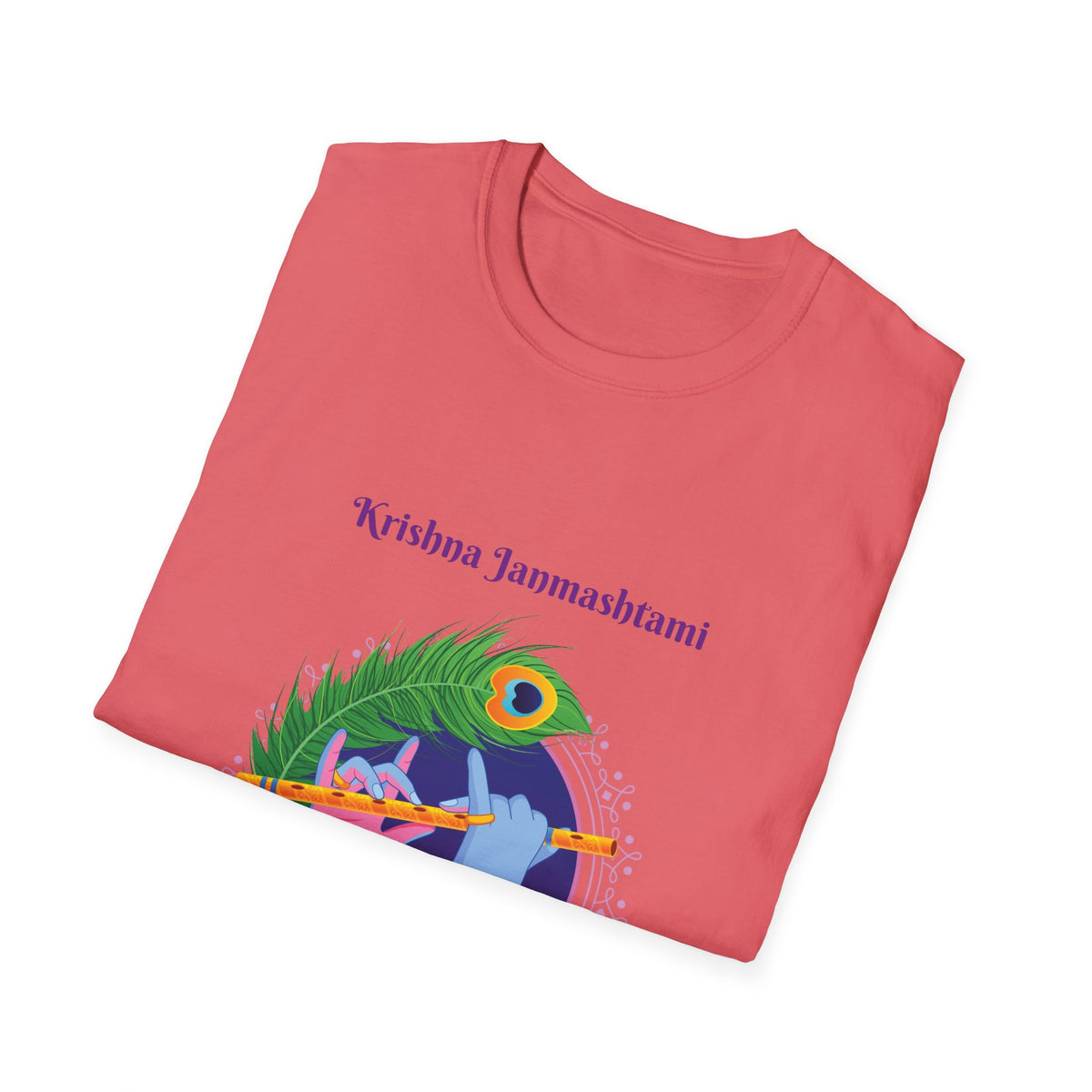 Krishna Janmashtami Unisex Softstyle T-Shirt, Festival Shirt, Spiritual Apparel, Gifts for Friends, Cultural Celebrations, Hindu Festivities - Ira World Art LLC
