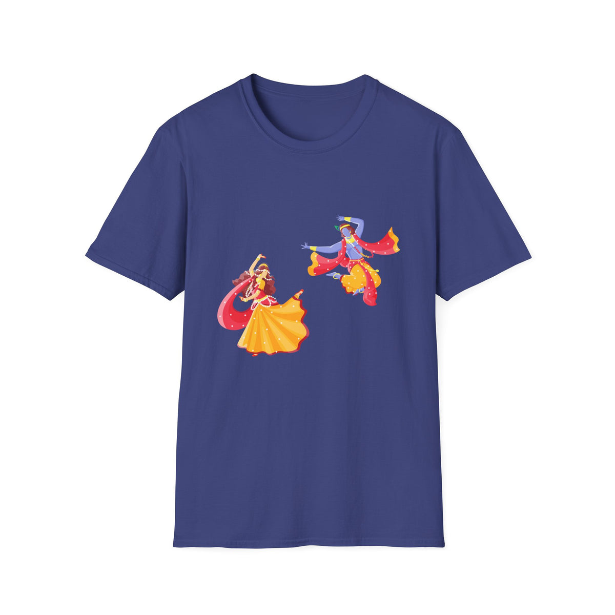Radha Krishna Unisex Softstyle T-Shirt, Hindu Deity Tee, Spiritual Apparel, Yoga Top, Festival Clothing - Ira World Art LLC