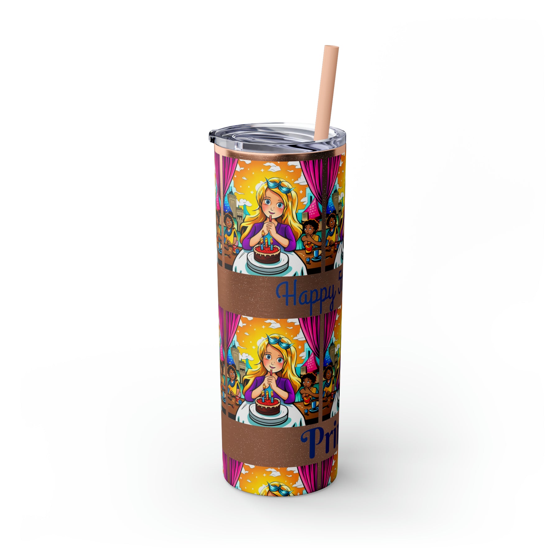 Stylish 20oz Birthday Skinny Tumbler with Straw – Celebrate in Sip-worthy Fashion!" - Ira World Art LLC
