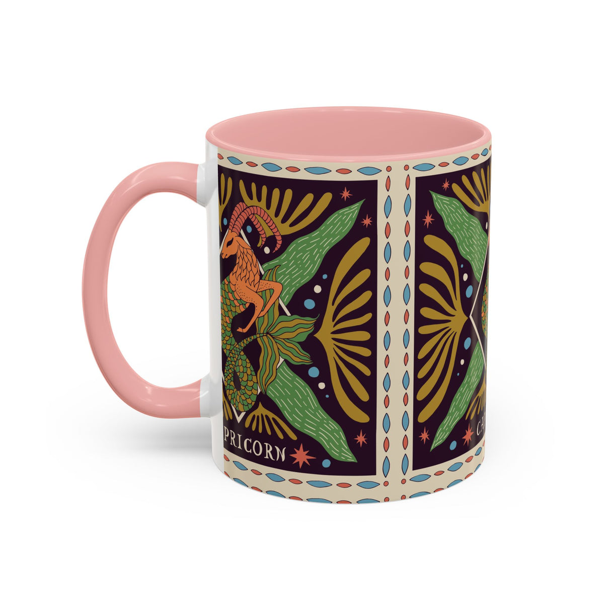 Colorful Capricorn Mug, Custom Ceramic Coffee Cup 11oz & 15oz Zodiac Design - Ira World Art LLC