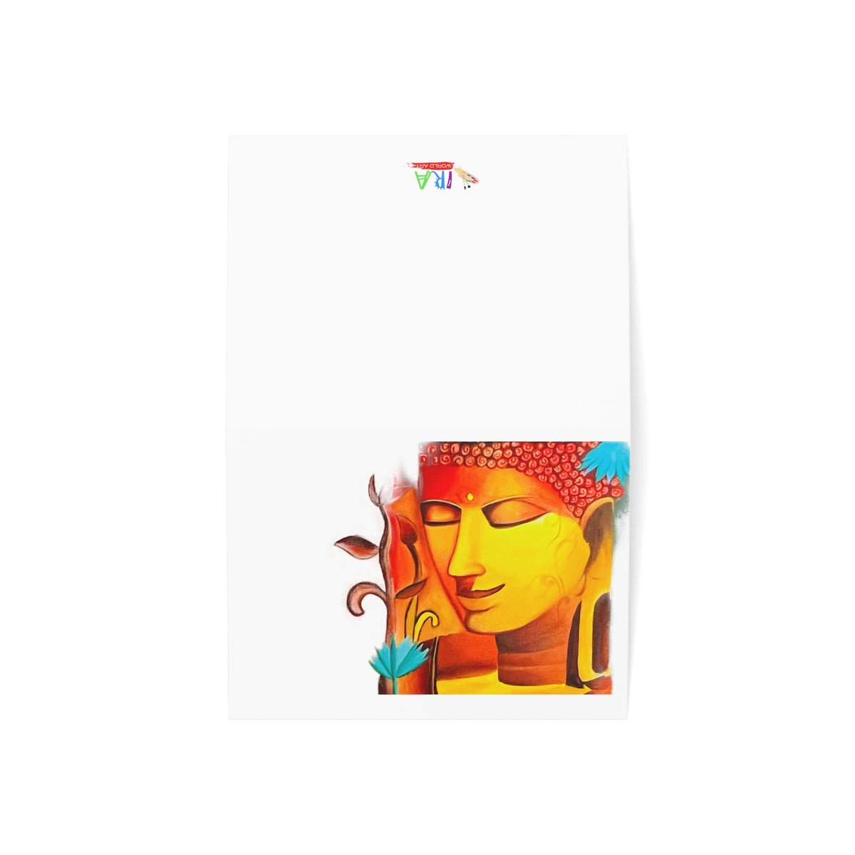 Inner Peace Greetings: Gautam Buddha Greeting Card – Share Tranquility and Enlightenments" (1, 10, 30, and 50pcs) - Ira World Art LLC