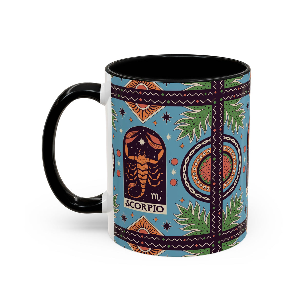 Colorful Scorpio Zodiac Ceramic Mug, Custom 11oz & 15oz Coffee Cup Design - Ira World Art LLC