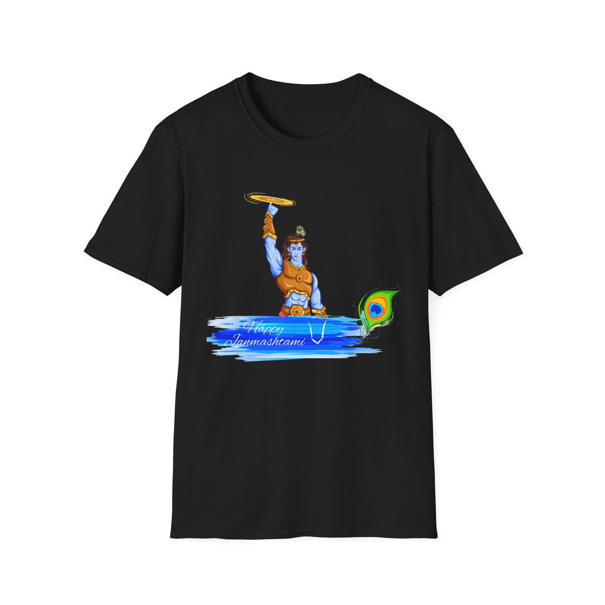 Krishna with Sudarshan Chakra Unisex T-Shirt, Hindu God Tee, Spirituality Shirt, Religious Apparel, Yoga Top - Ira World Art LLC
