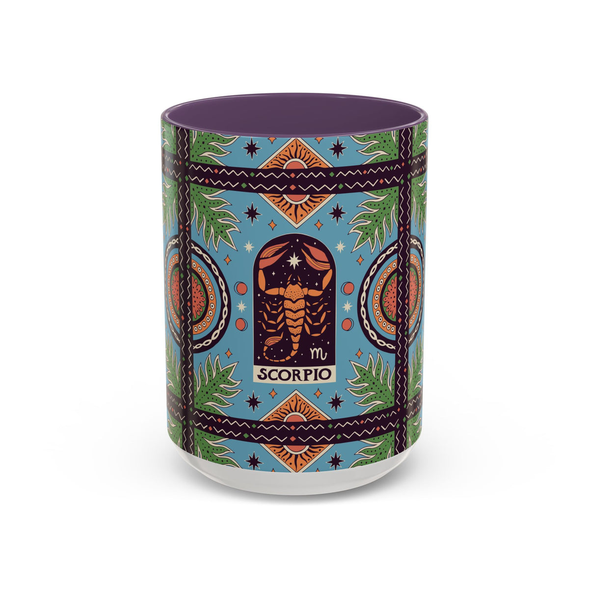 Colorful Scorpio Zodiac Ceramic Mug, Custom 11oz & 15oz Coffee Cup Design - Ira World Art LLC