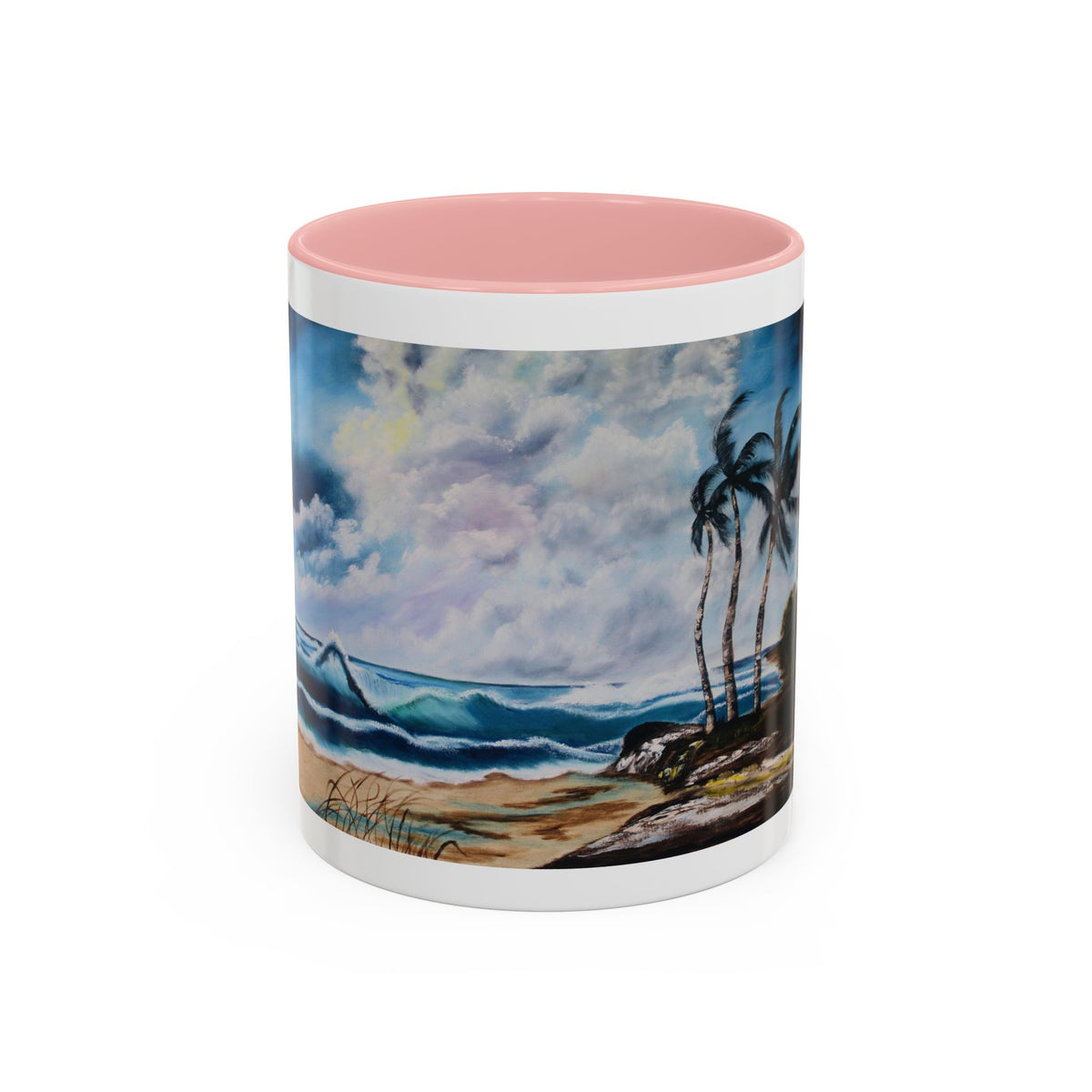Accent Coffee Mug, 11oz | Accent mug | White blue mug | Outdoor Mug| See View Mug - Ira World Art LLC
